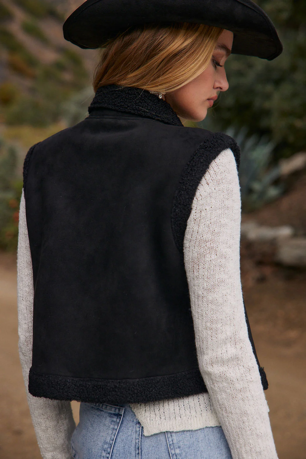 Layla Black Sherpa Vest