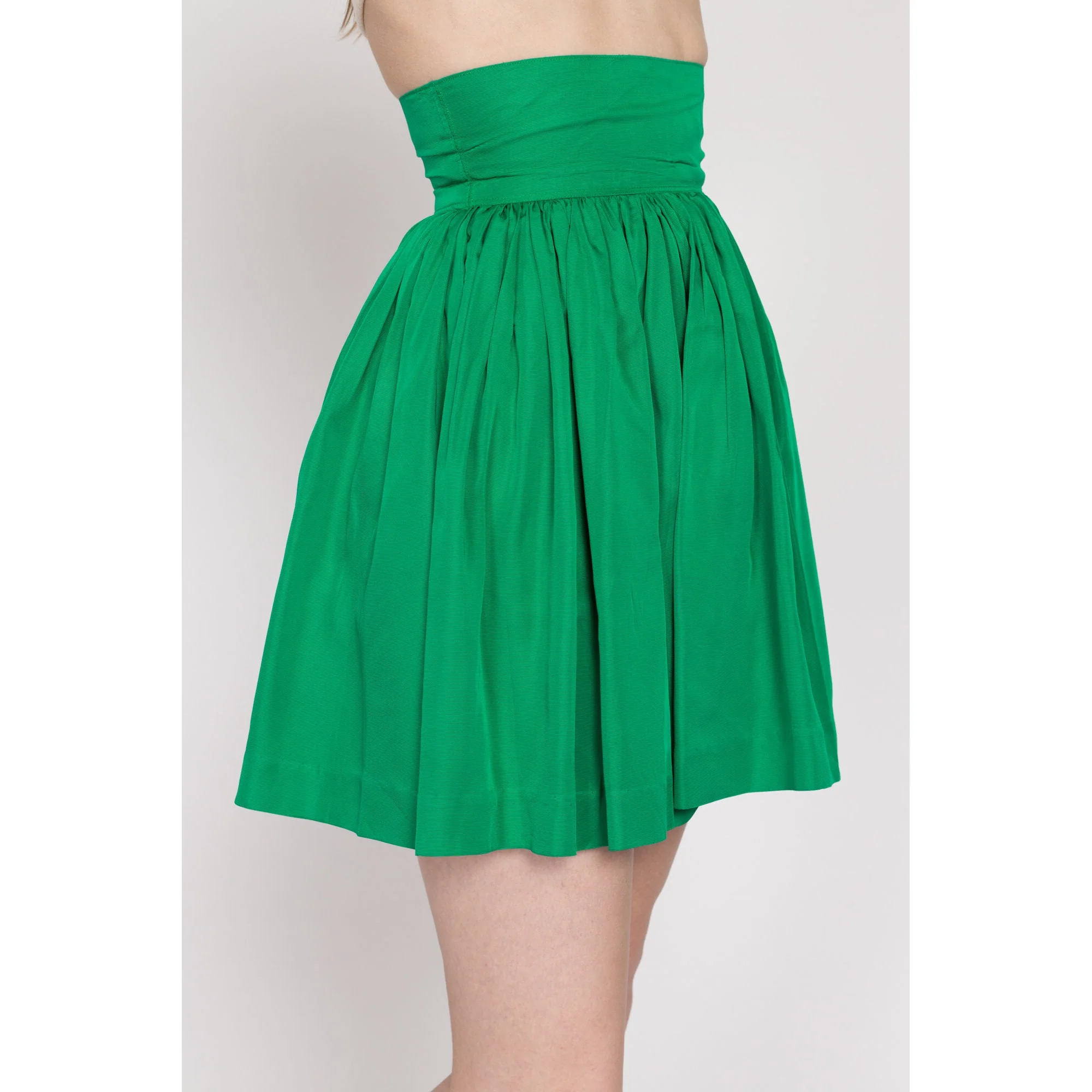 XXS 60s Green Mini Circle Skirt 22