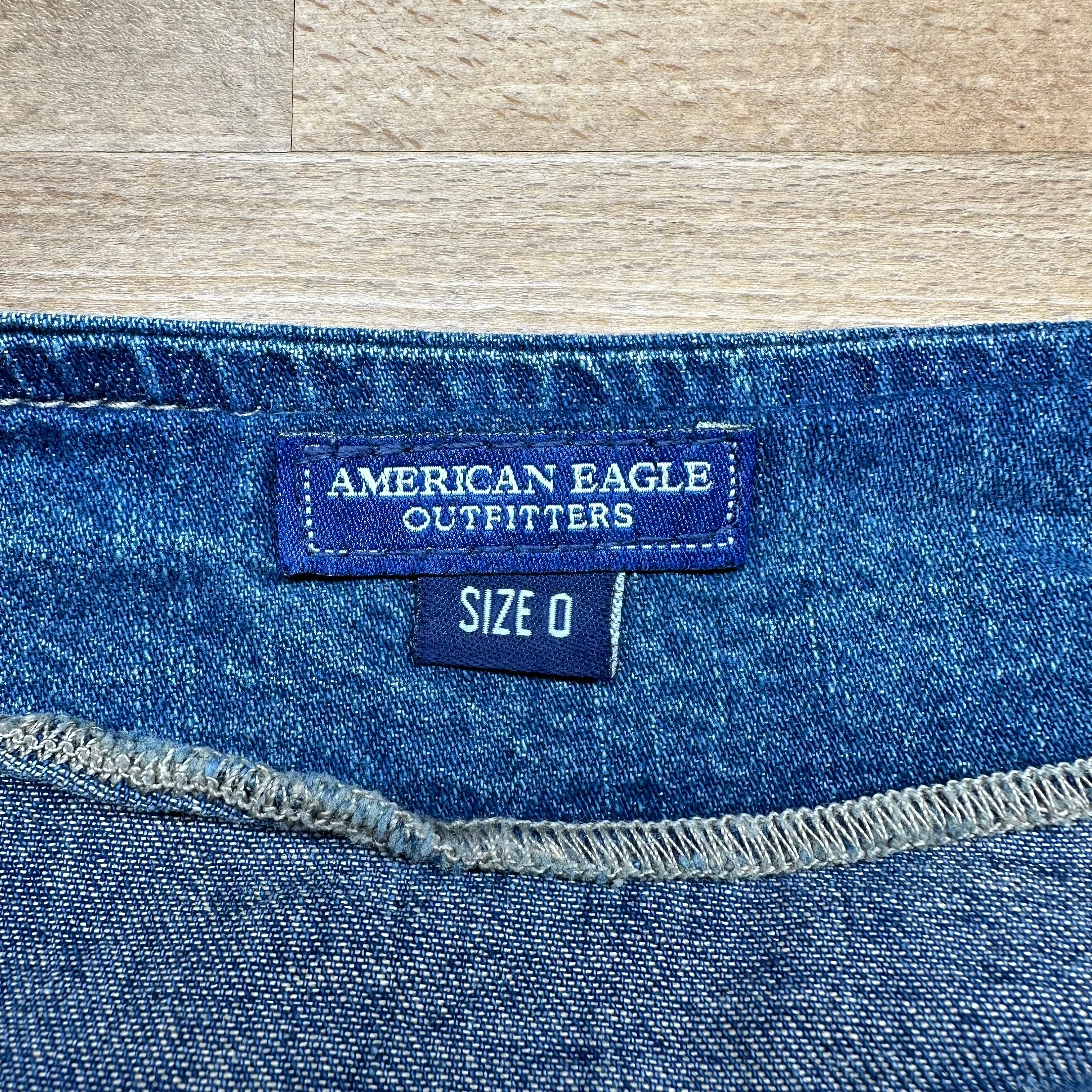 XS 90s Denim Low Rise Wrap Mini Skirt