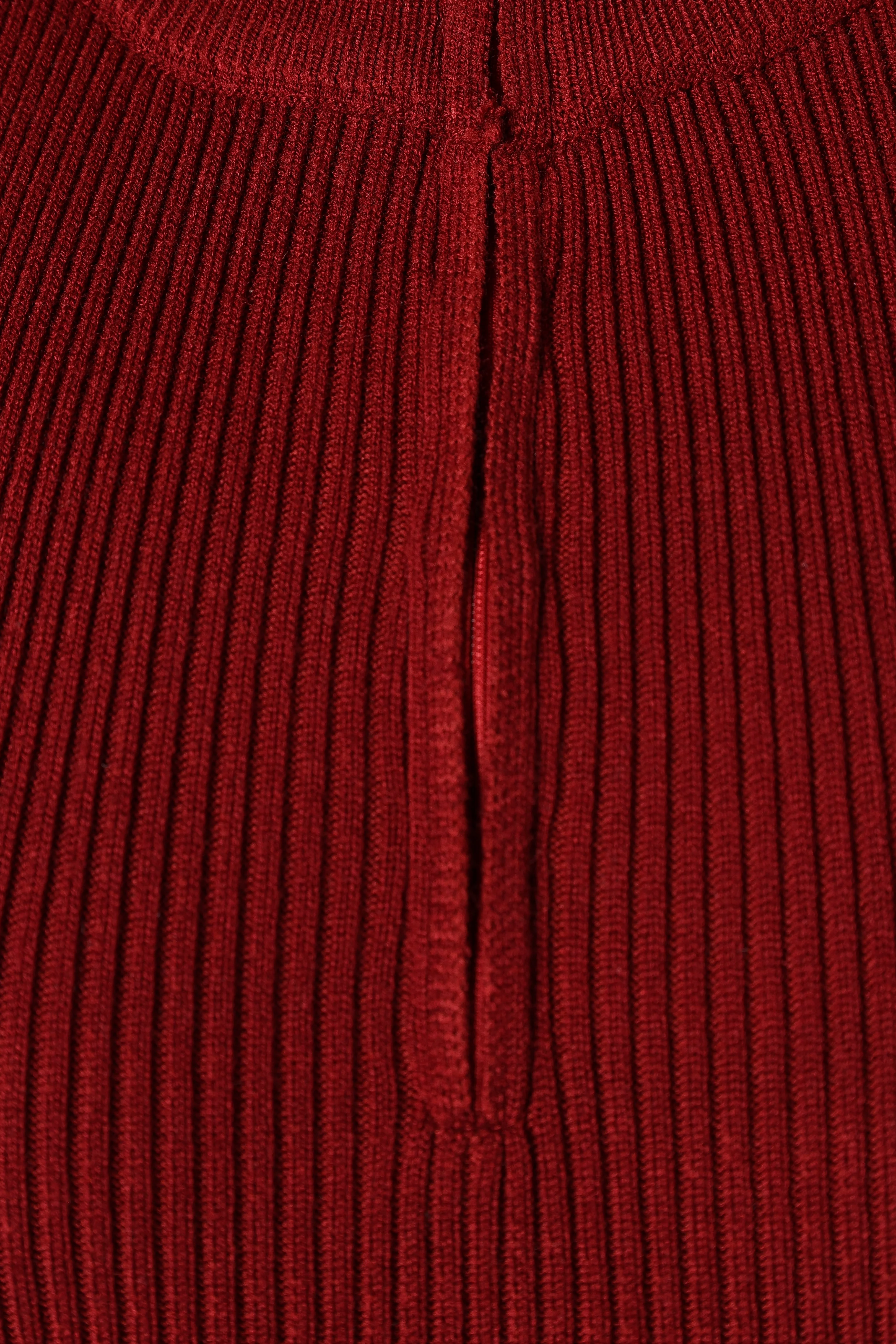 Renee High Neck Midi Dress - Red