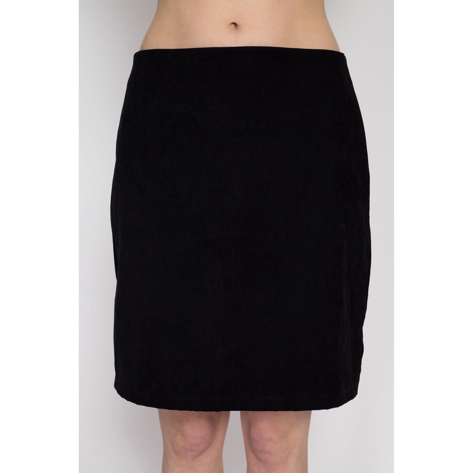 Med-Lrg Y2K Black Ultrasuede Mini Skirt