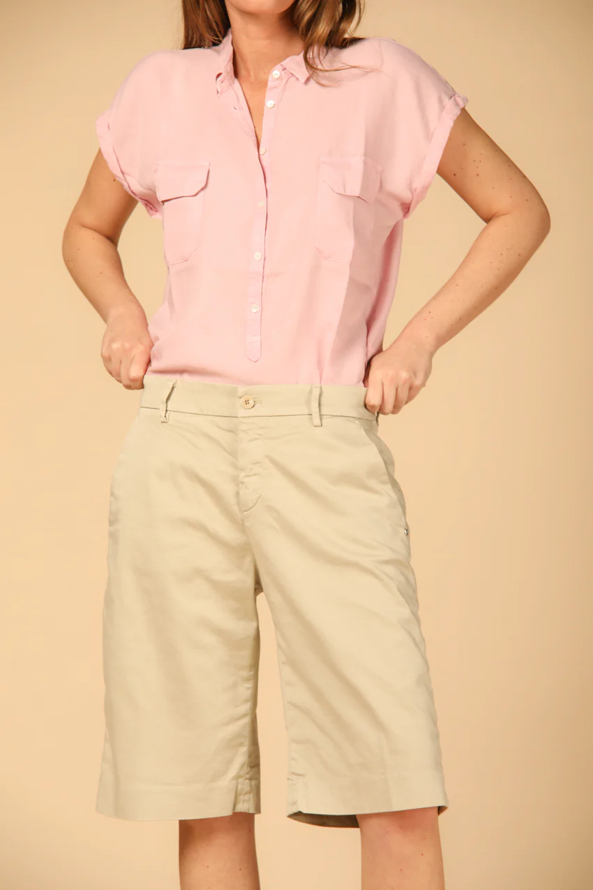 New York Straight woman's chino bermuda in stretch satin regular
