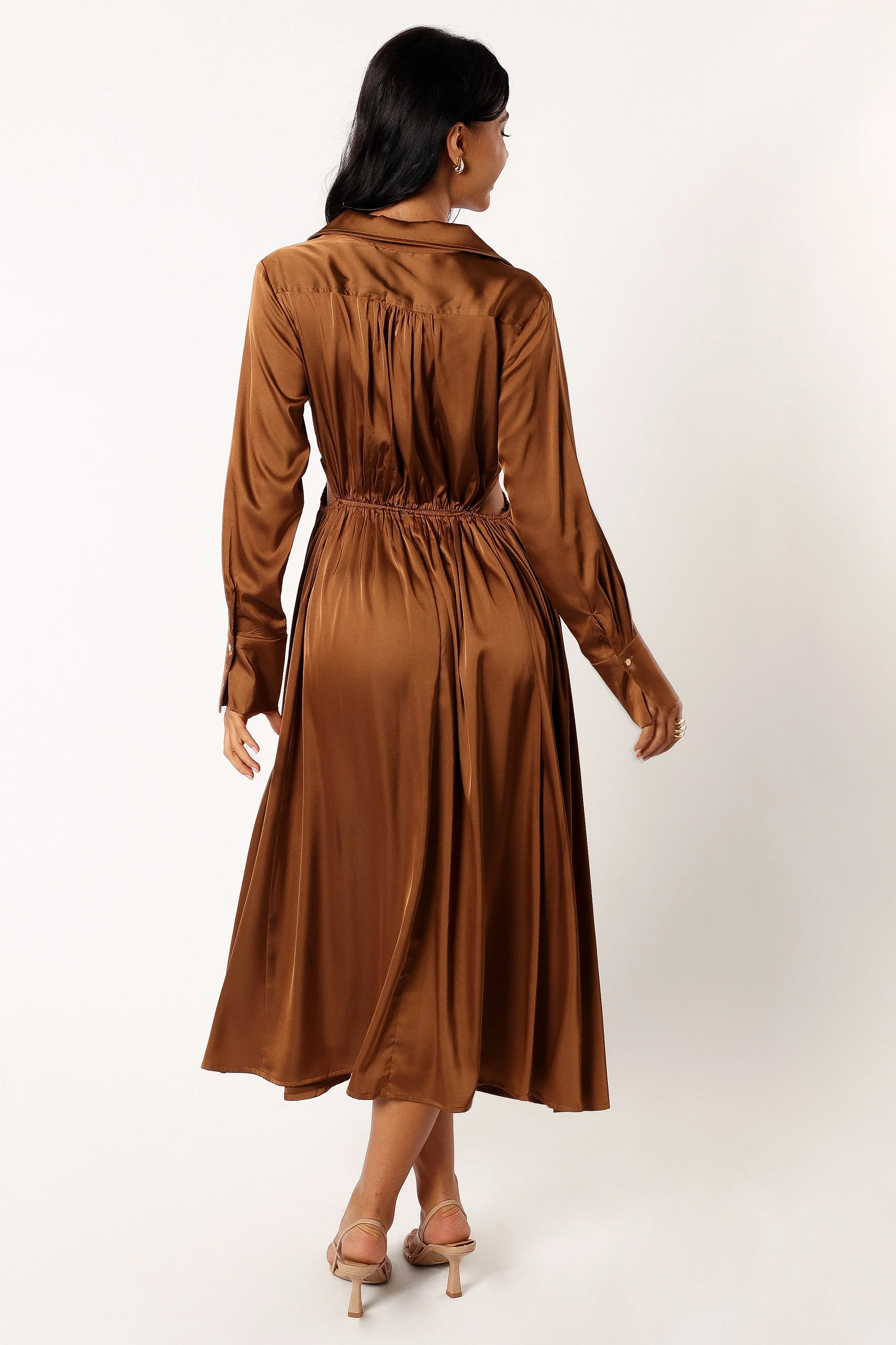 Jett Long Sleeve Midi Dress - Bronze