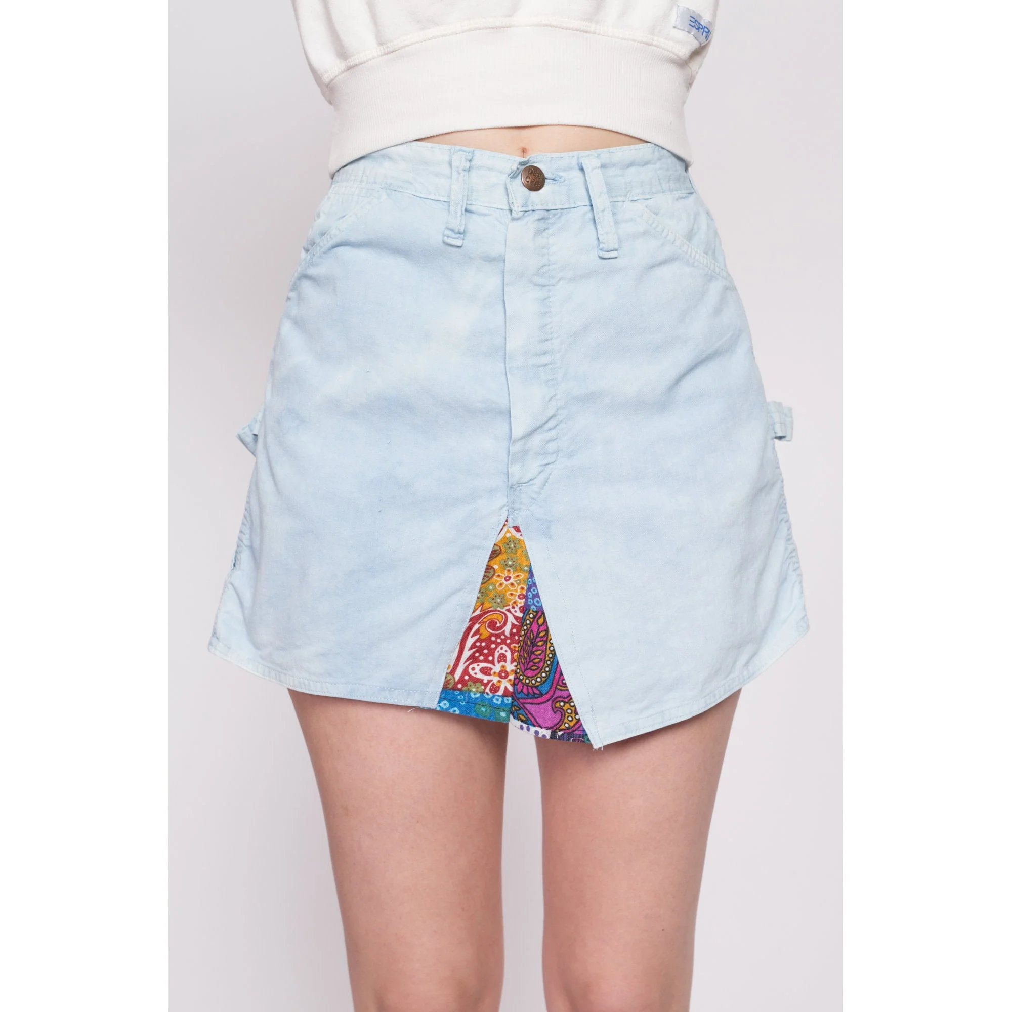 70s Dee Cee Reworked Tie Dye Mini Skirt - Extra Small, 24.5