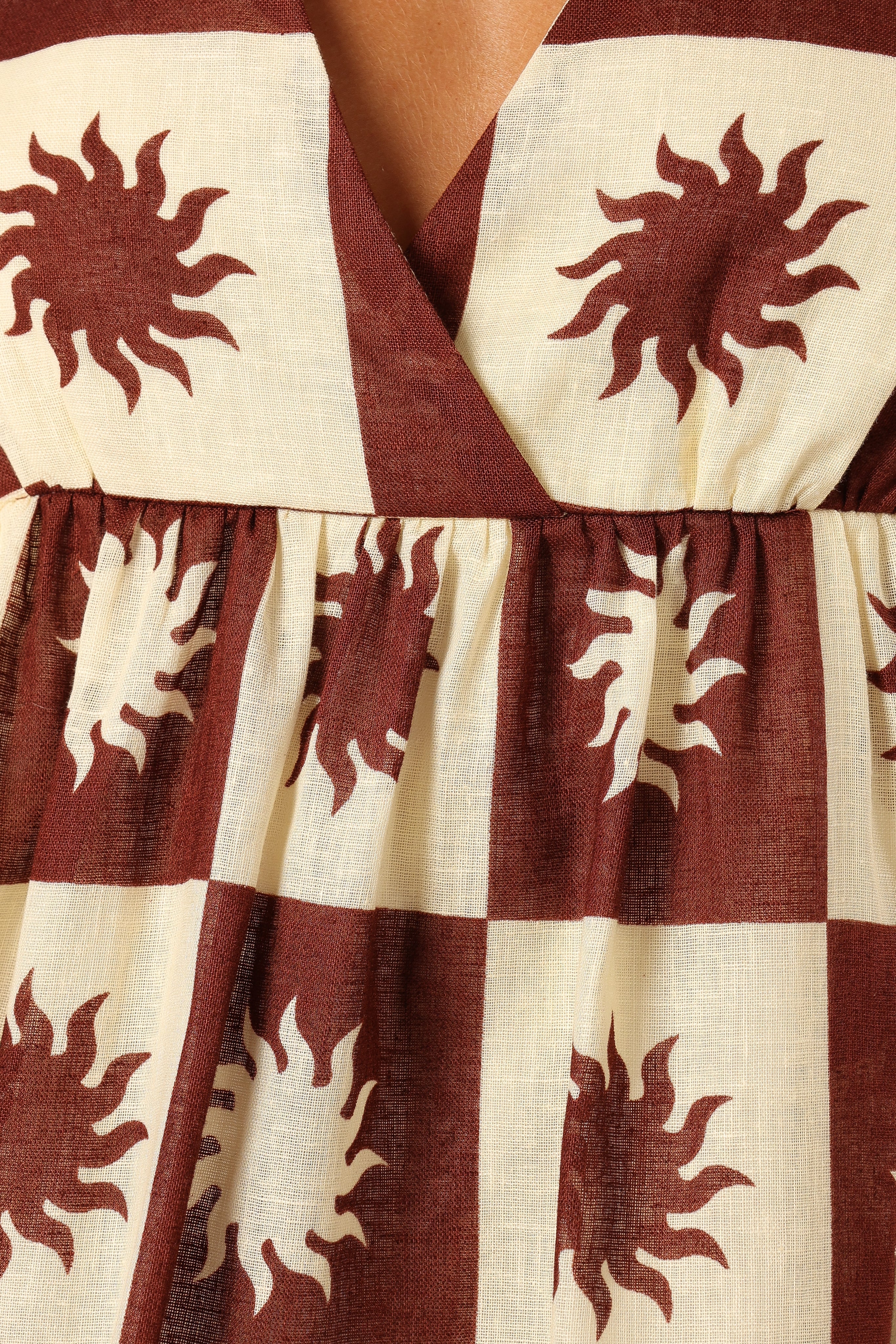 Carter Mini Dress - Brown Cream