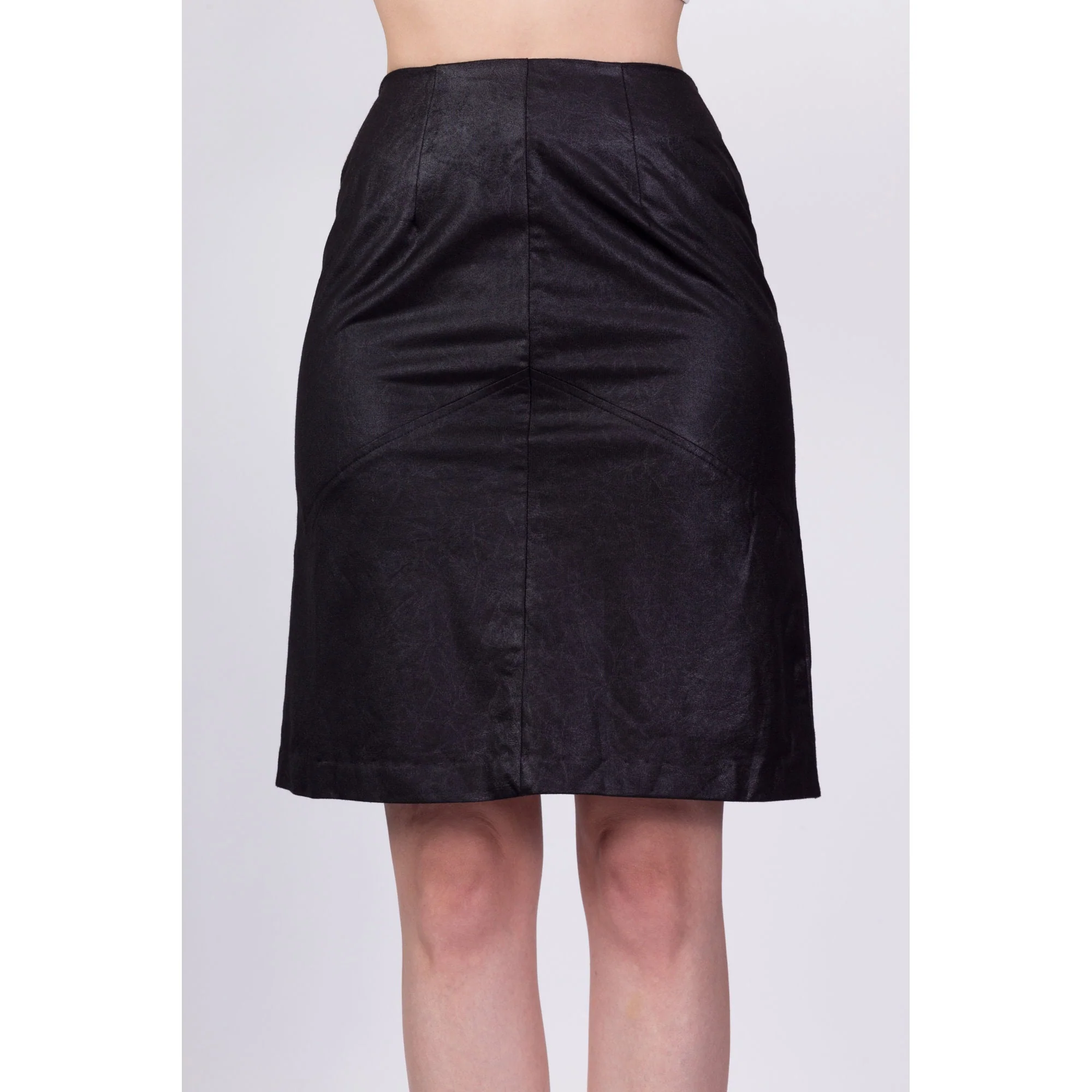 90s Black Mini Pencil Skirt - Extra Small, 24