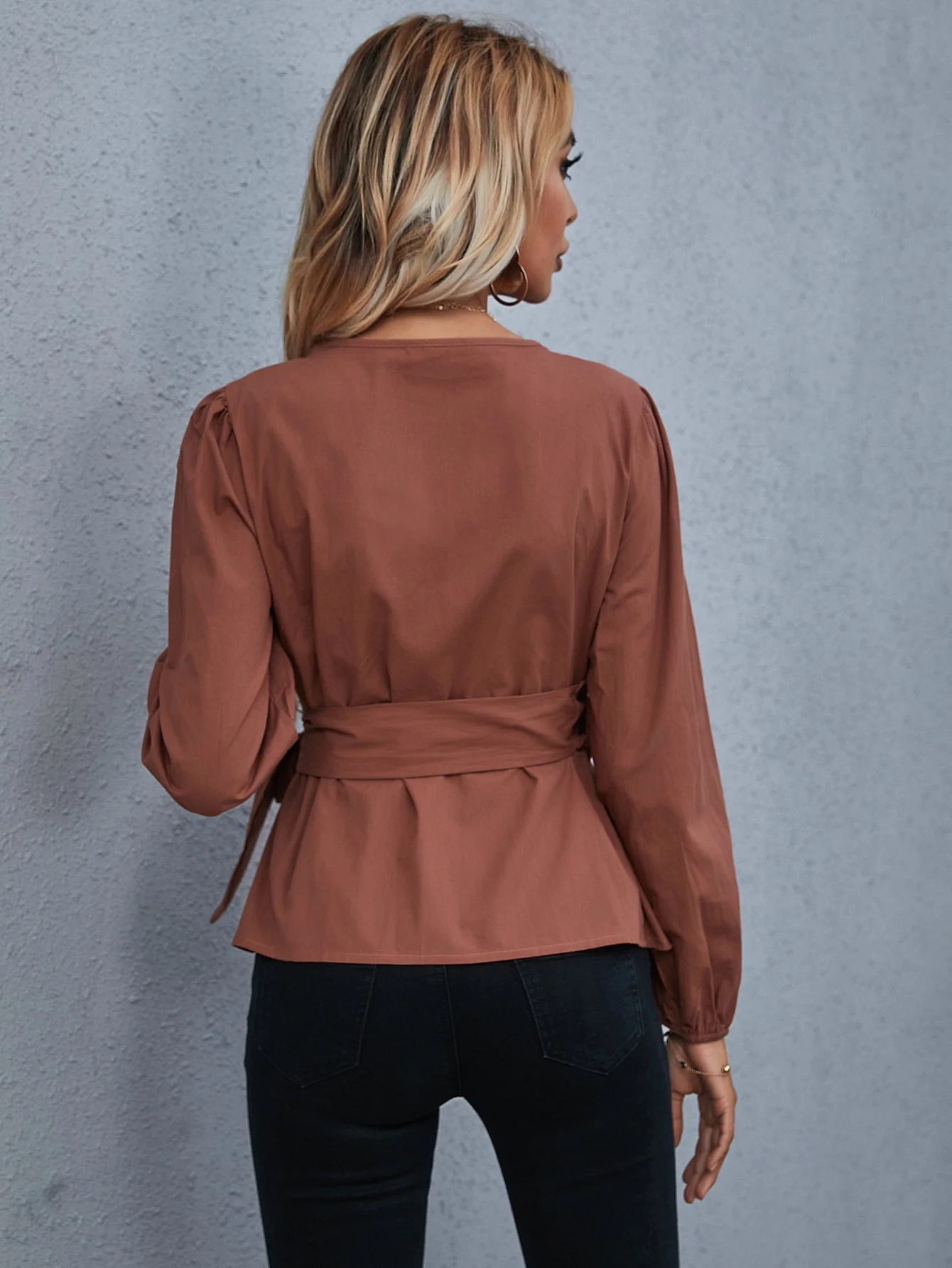 KittenAlarm - Wrap Tie Side Blouse