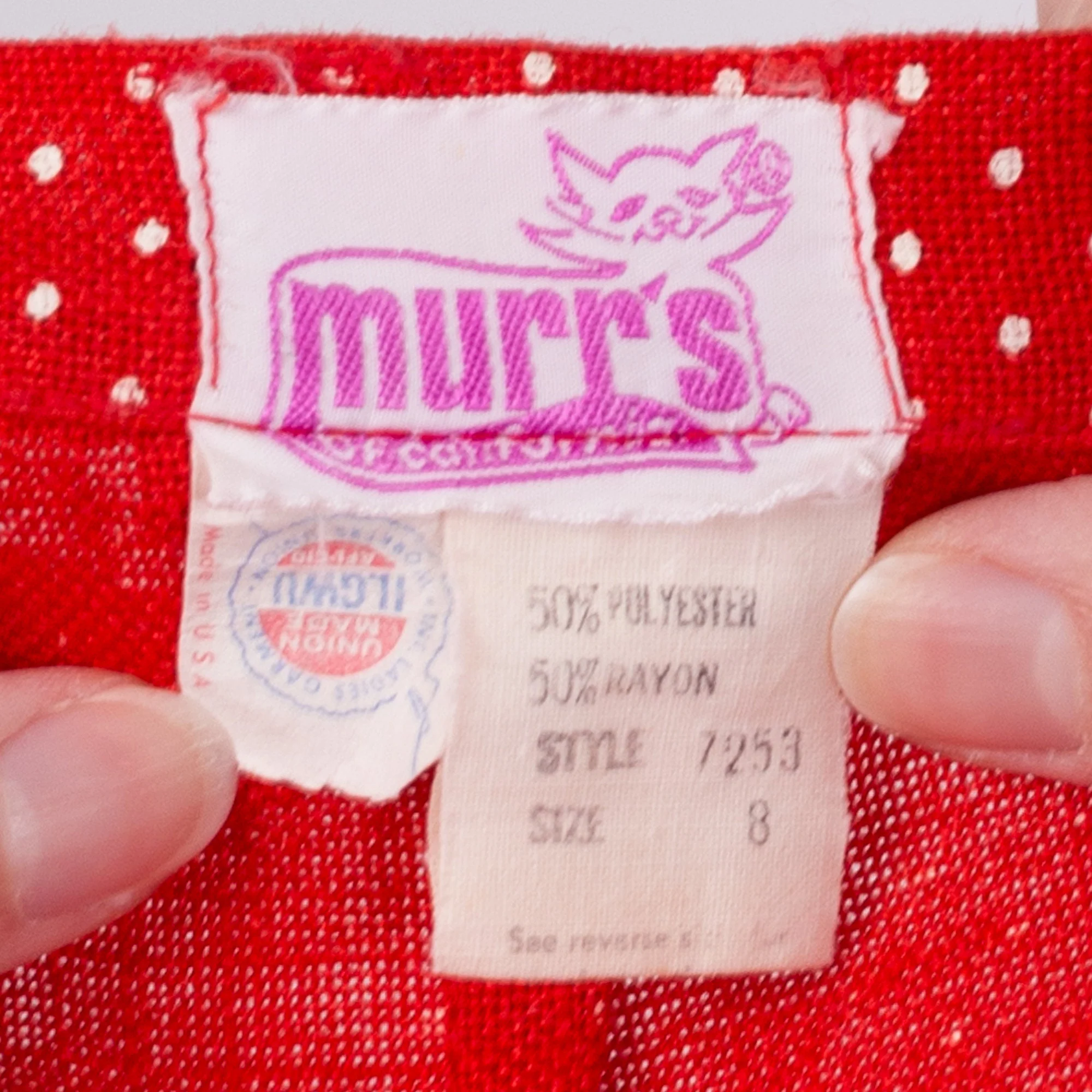 70s Red & White Polka Dot Skirt - Extra Small, 23.5