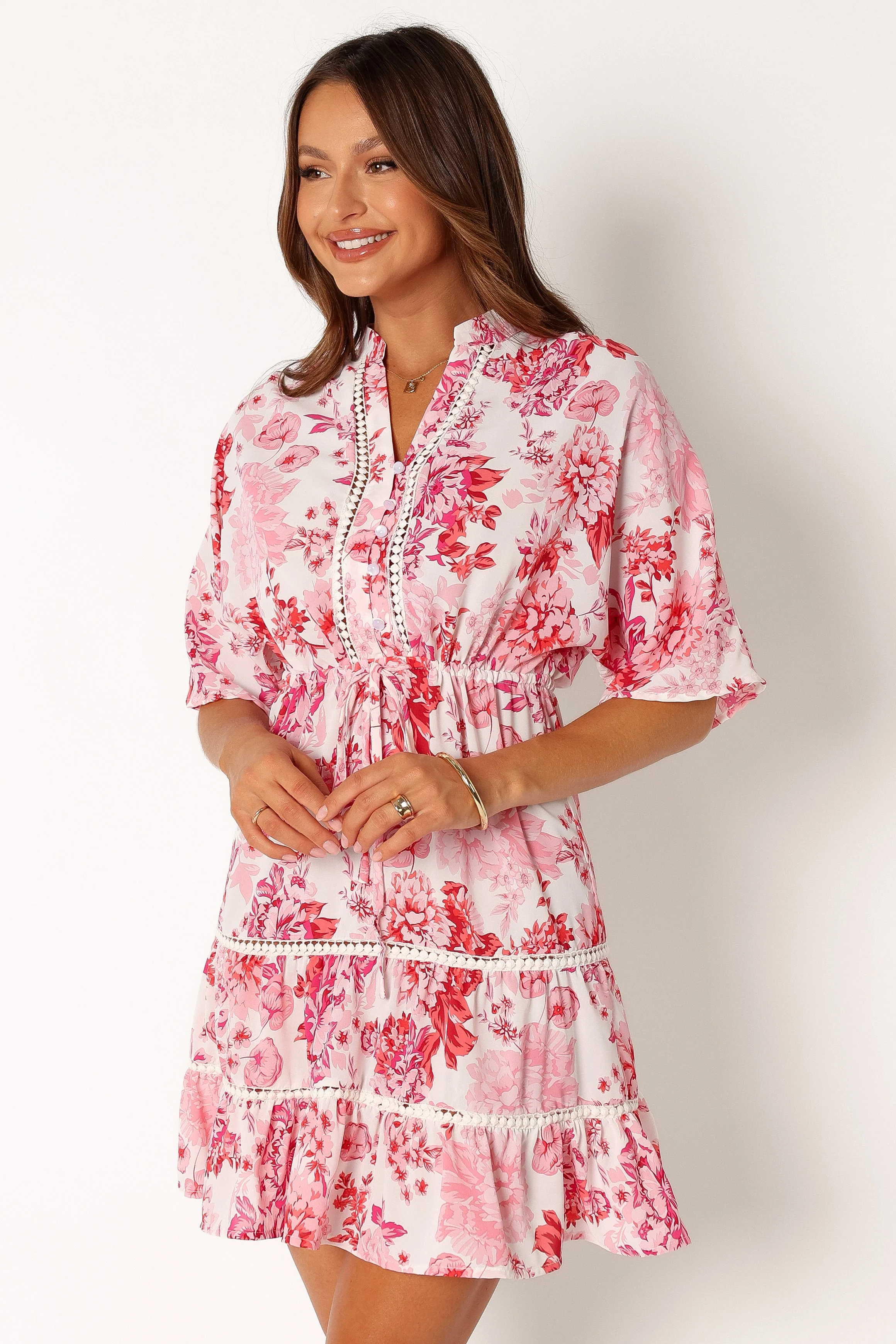 Sienna Long Sleeve Mini Dress - Pink