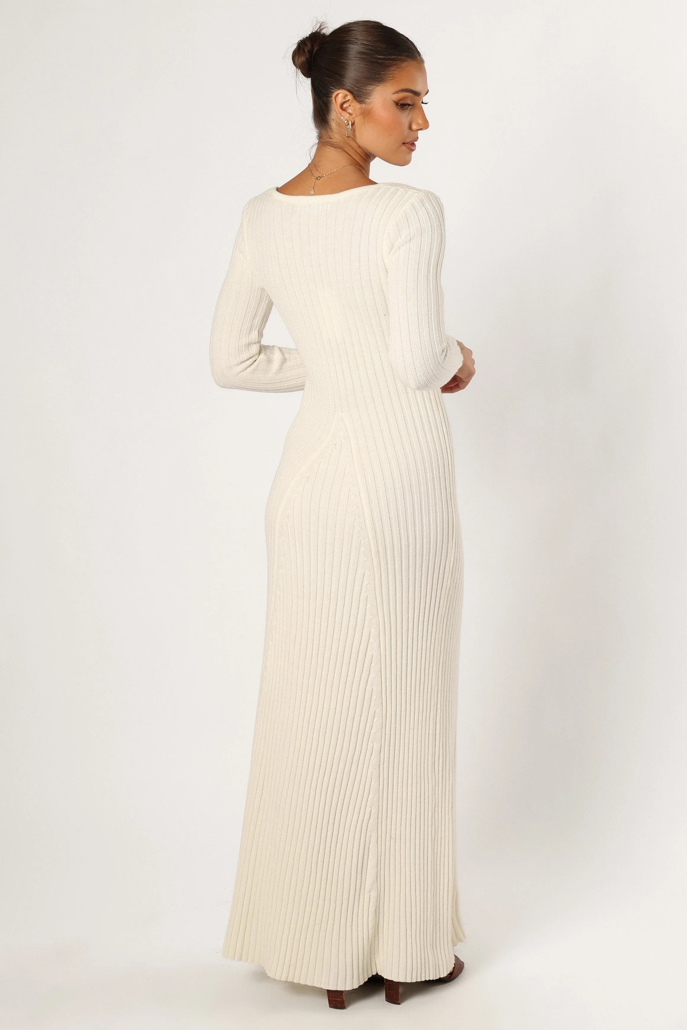 Luisa Long Sleeve Knit Dress - Cream