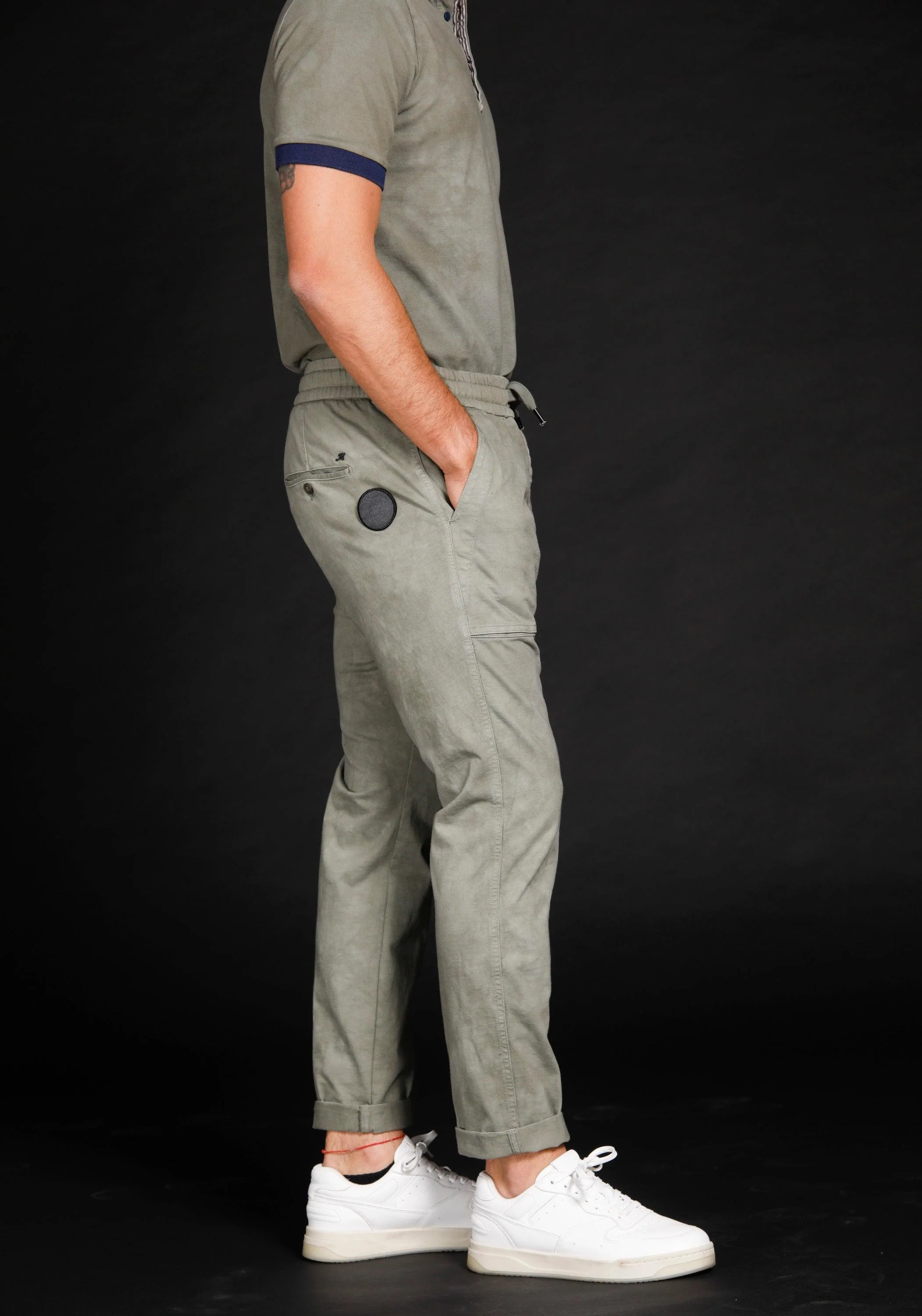 Arizona Fatigue man cargo pants in stretch jersey Logo edition carrot fit