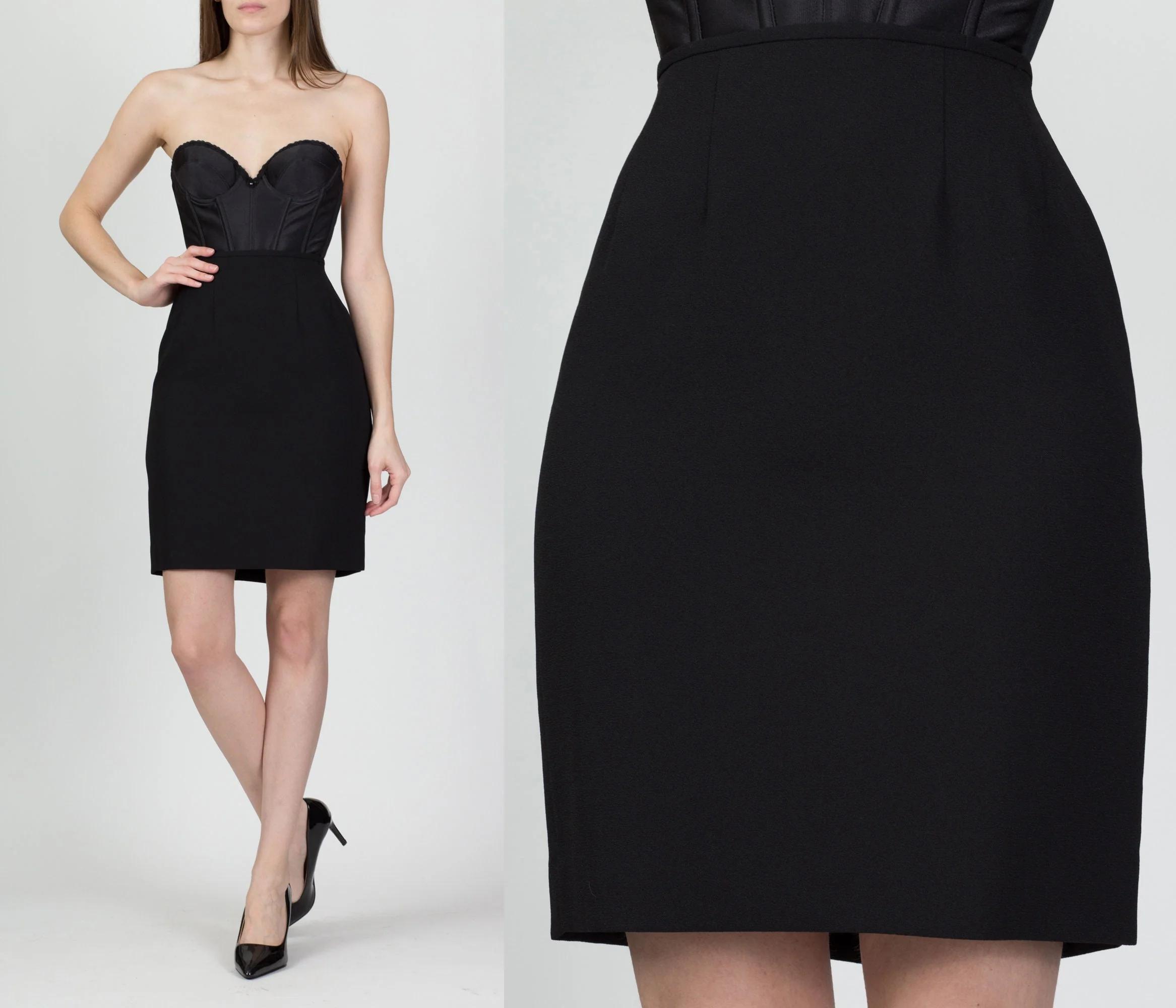 Vintage Tahari Black Mini Pencil Skirt - Extra Small, 24