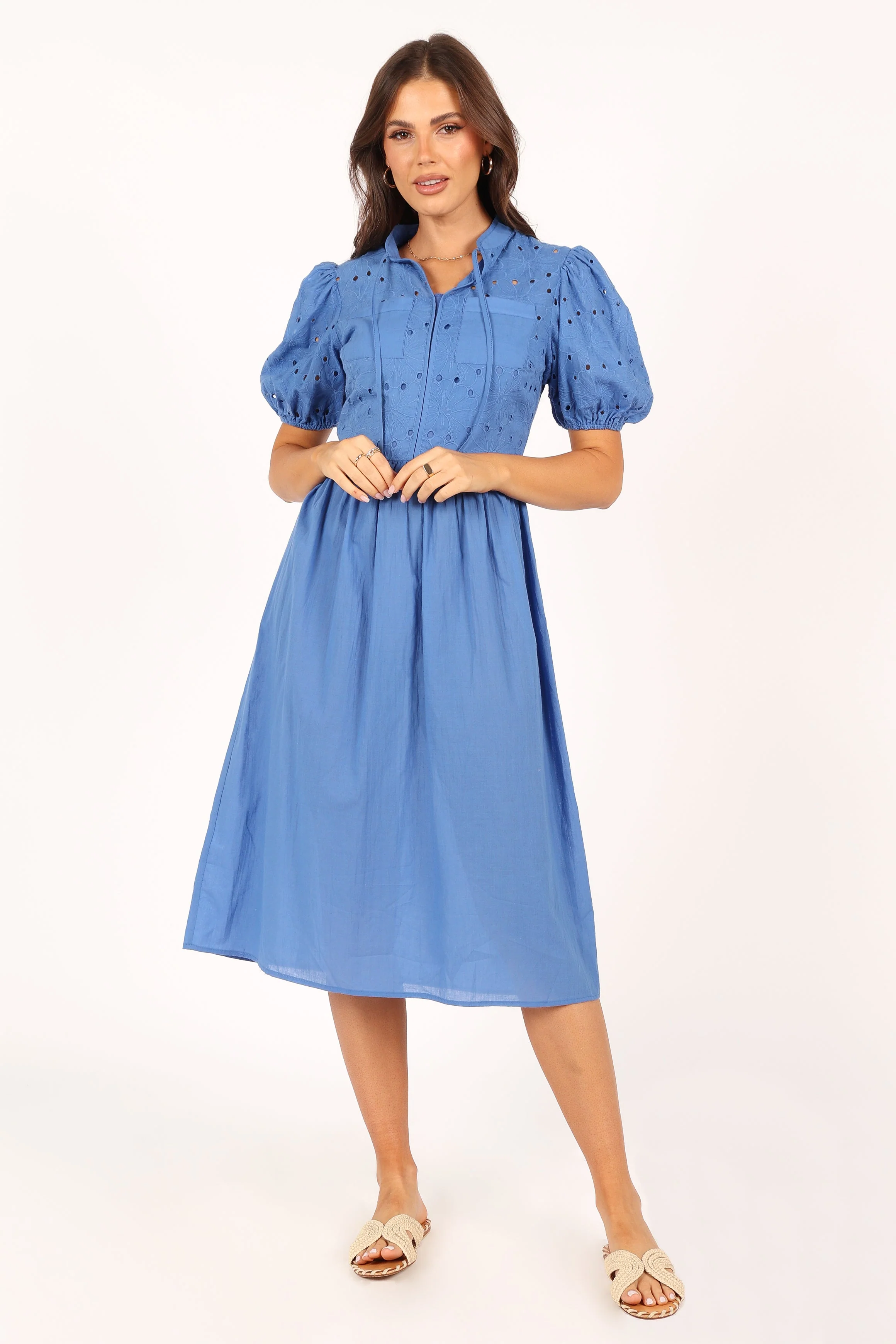 Rebekkah Midi Dress - Dusty Blue