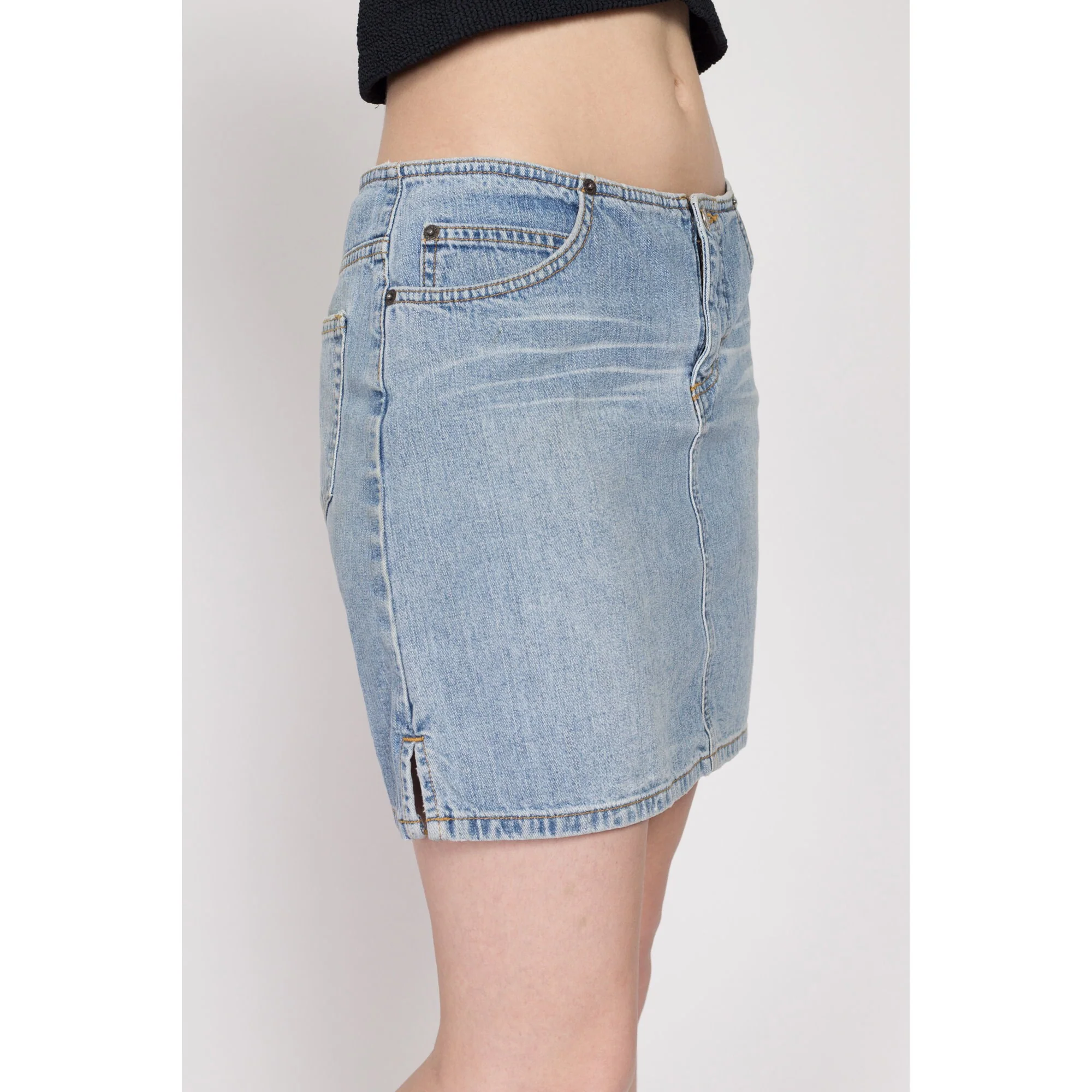 Small Y2K Low Rise Jean Mini Skirt