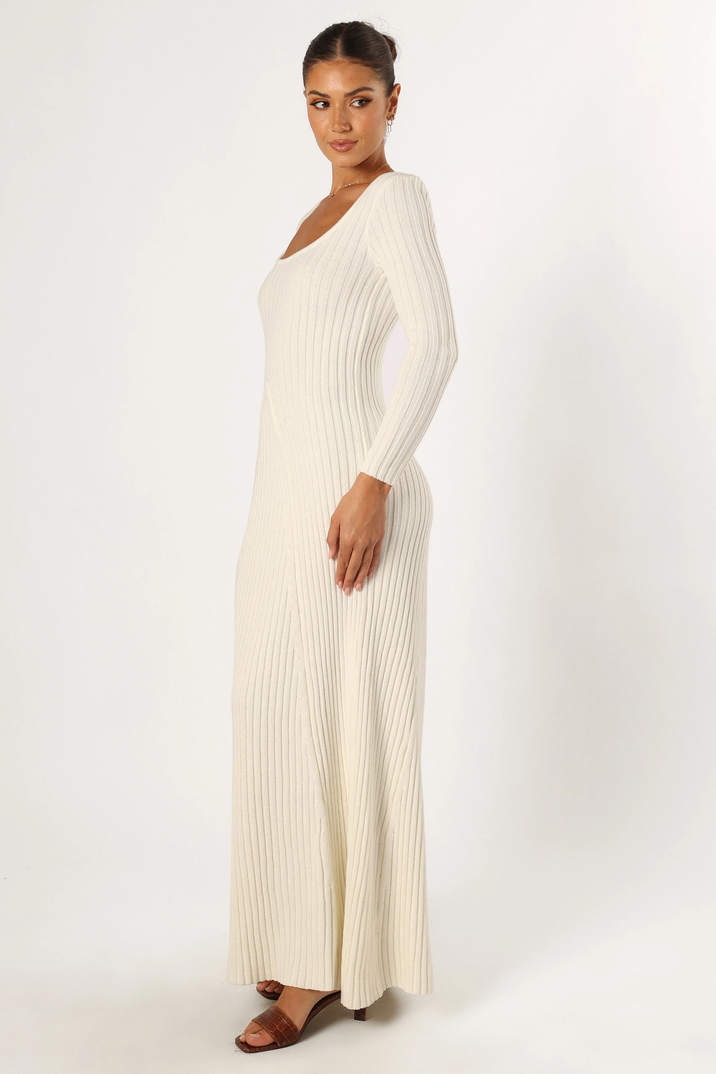 Luisa Long Sleeve Knit Dress - Cream