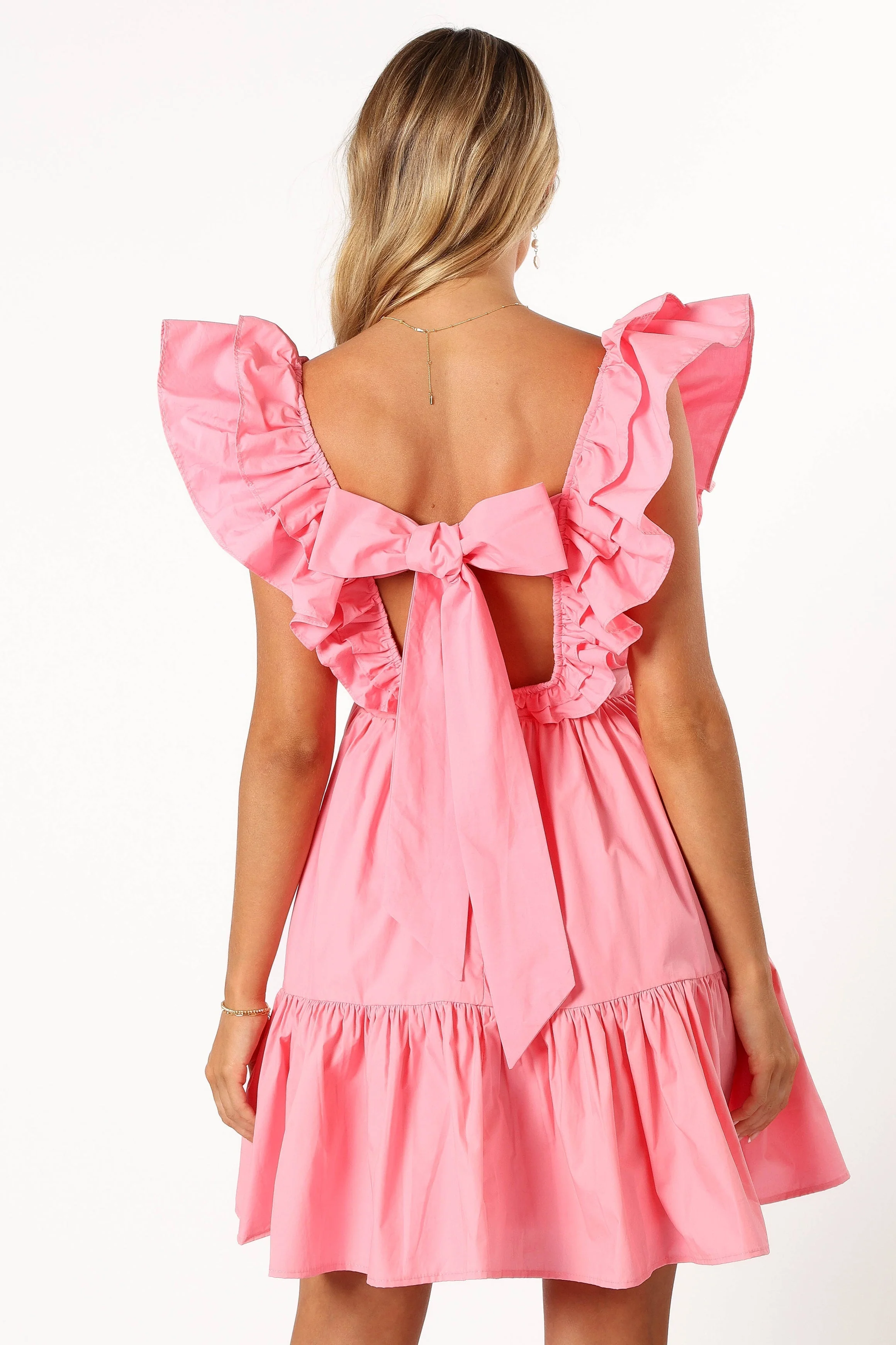 Amias Frill Sleeve Mini Dress - Candy Pink