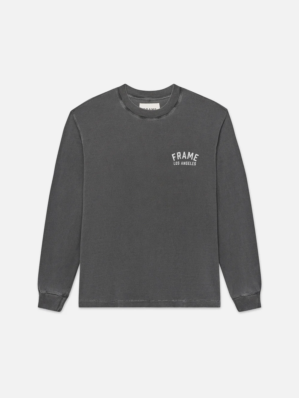 Vintage Print Long Sleeve Tee  -- Washed Charcoal