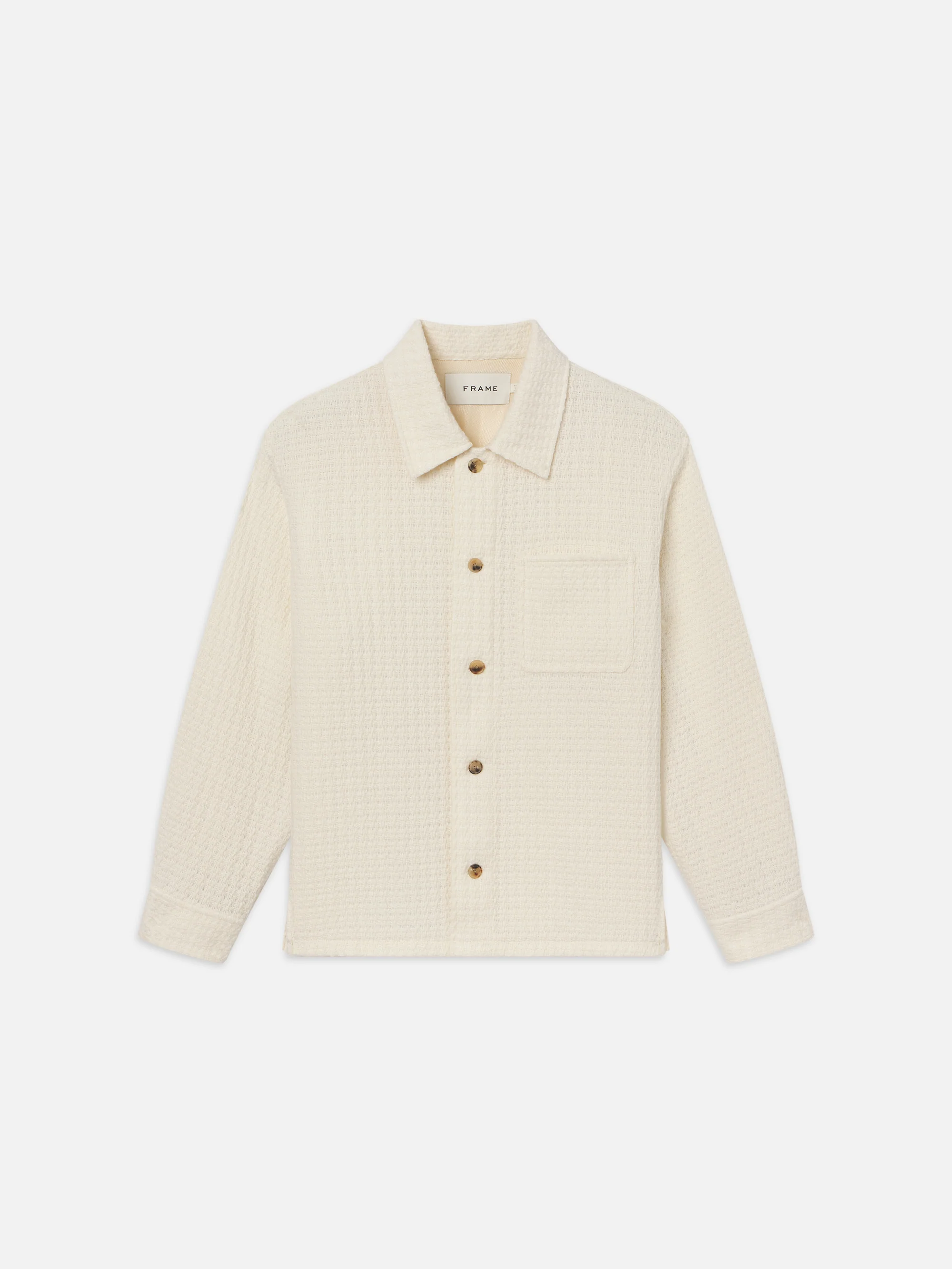 Textured Shirt Jacket -- Off White