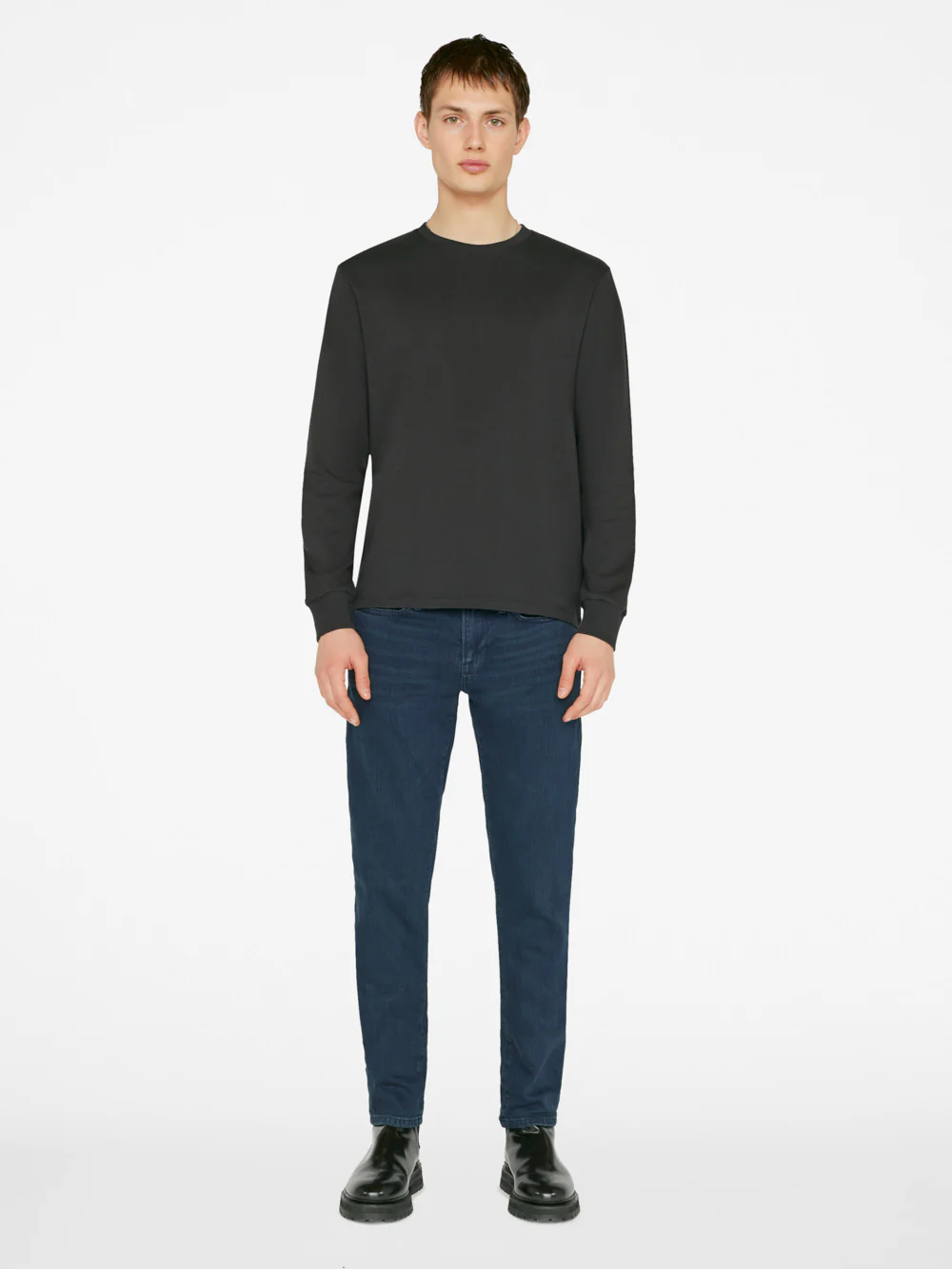 Duo Fold Long Sleeve Crew -- Noir