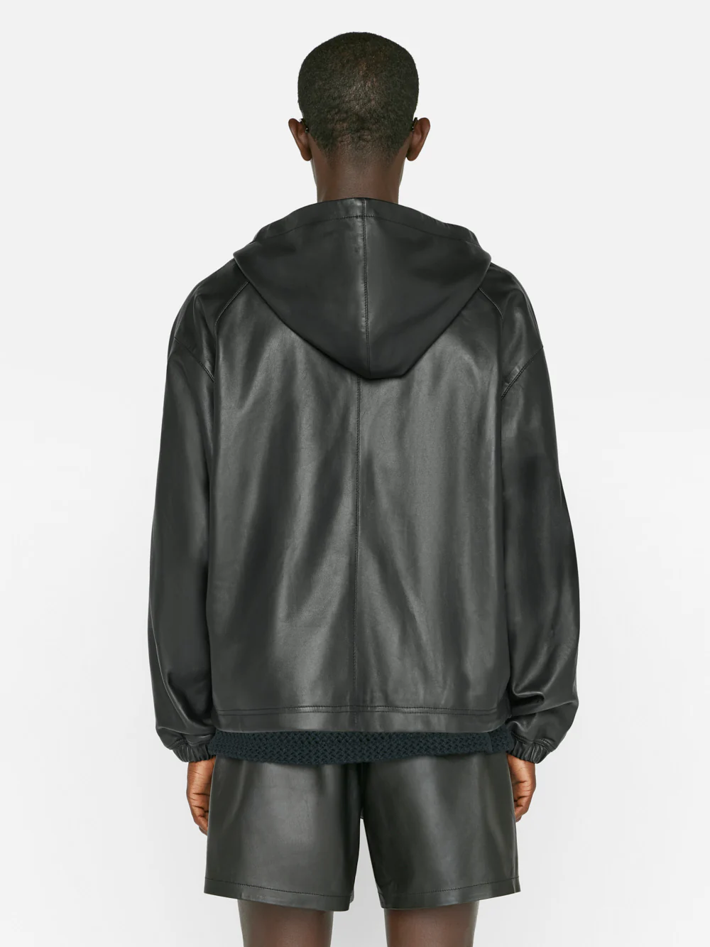 Clean Leather Hoodie -- Noir