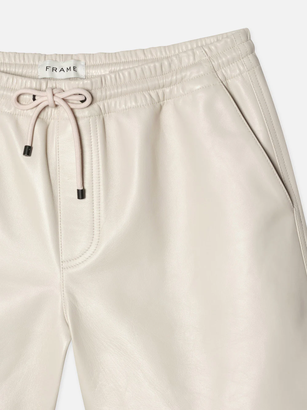 Leather Volley Short -- White Canvas