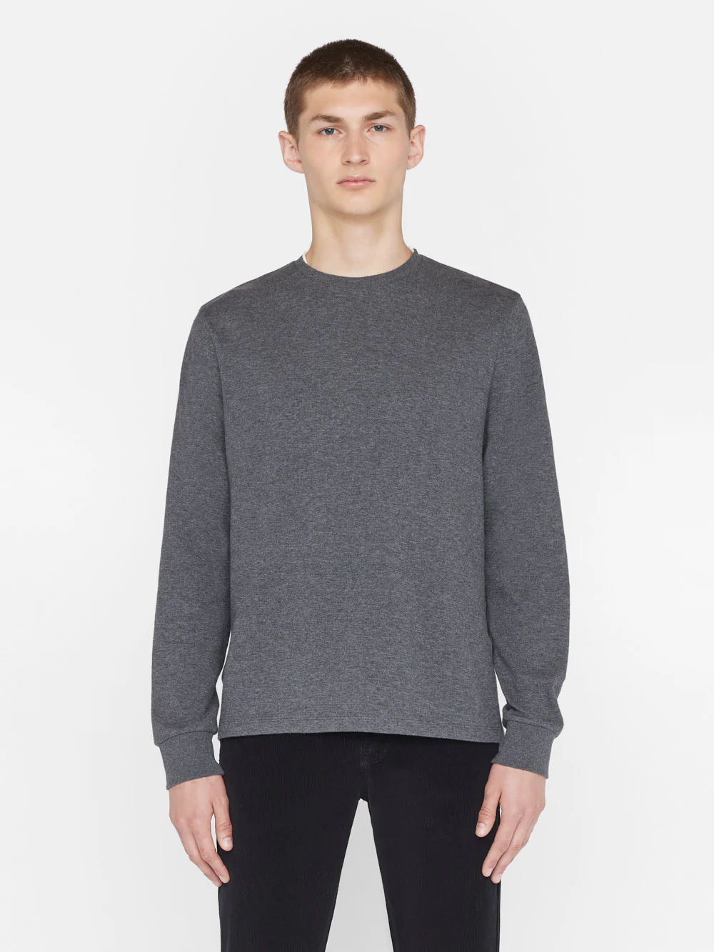 Duo Fold Long Sleeve Crew -- Heather Charcoal Grey