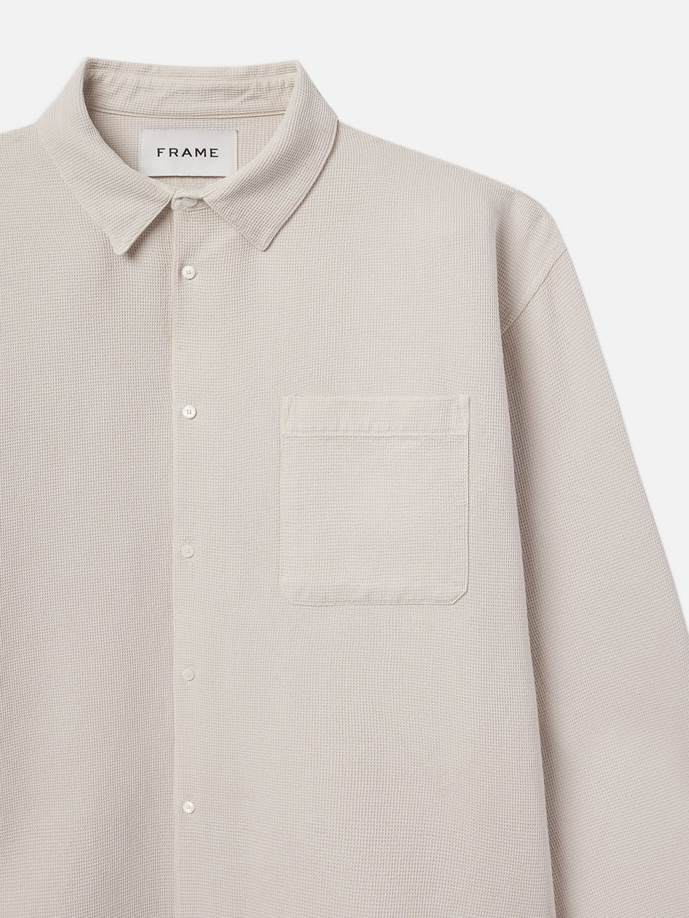 Waffle Textured Shirt -- Off White