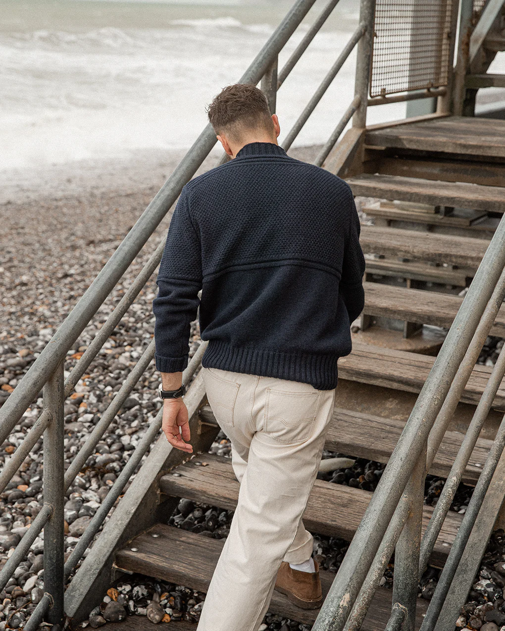 Birling Mock Neck Knit - Navy