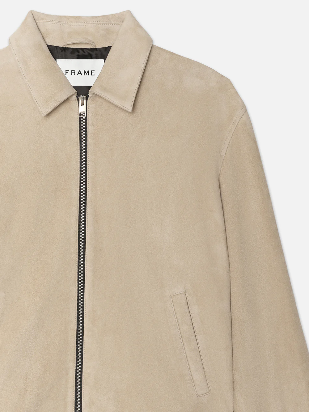 Clean Suede Jacket -- Smoke Beige