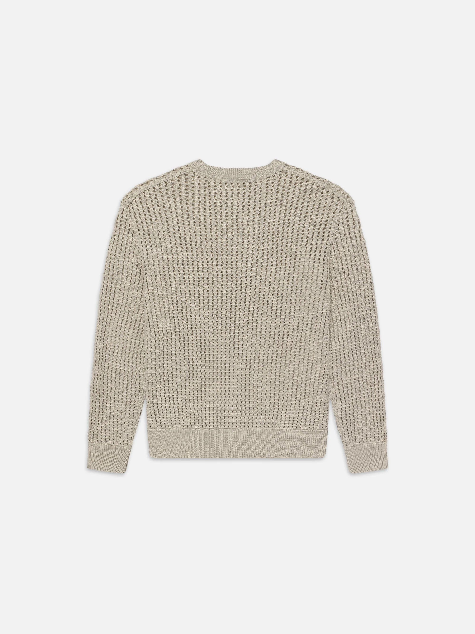 Cotton Blend Crewneck Sweater -- Mineral Grey