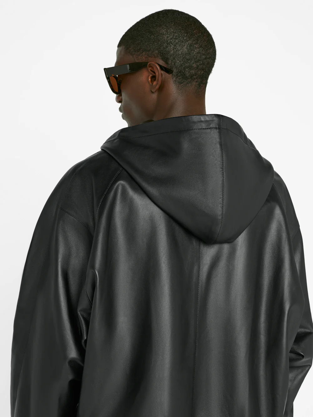 Clean Leather Hoodie -- Noir