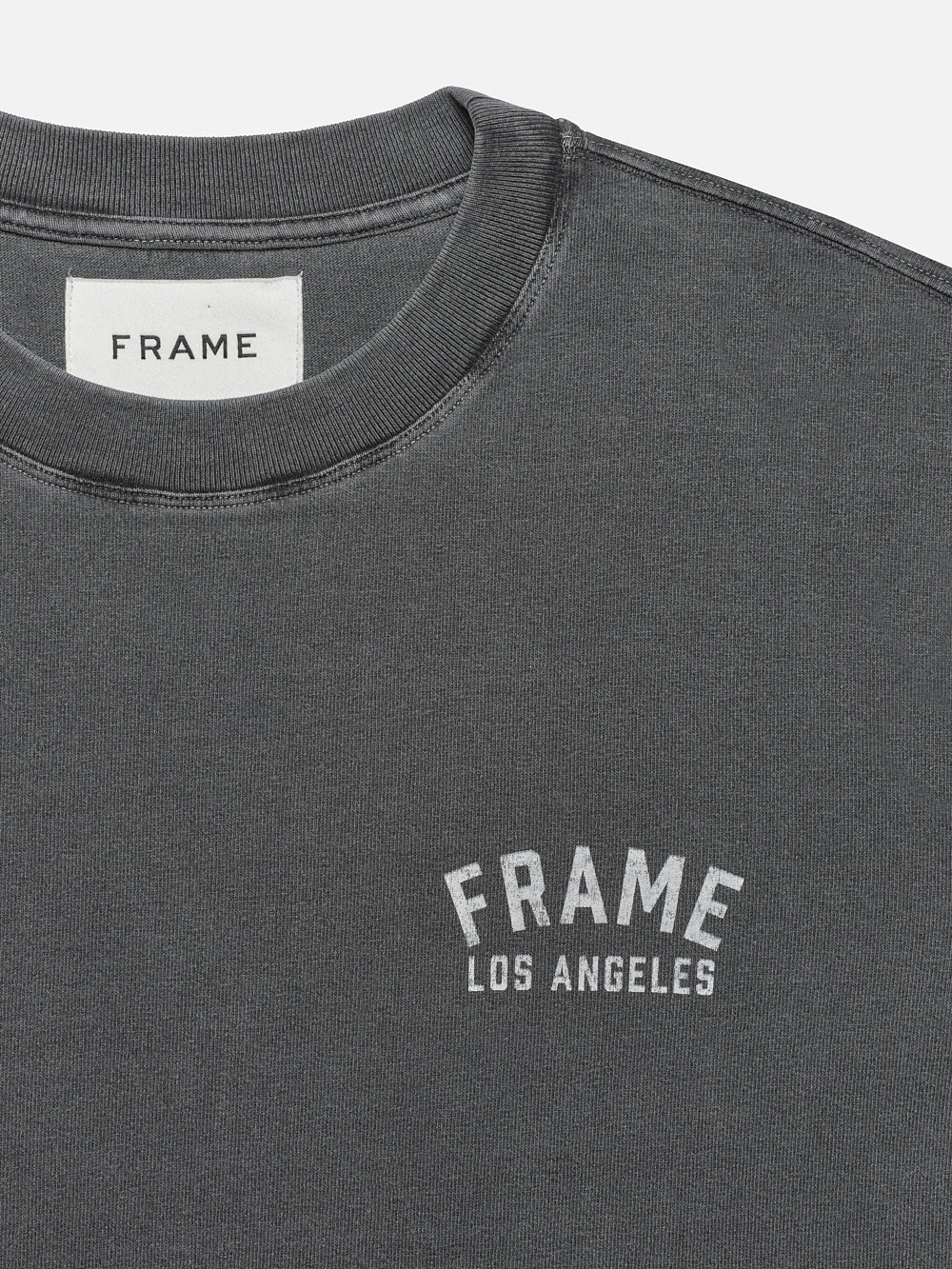 Vintage Print Long Sleeve Tee  -- Washed Charcoal