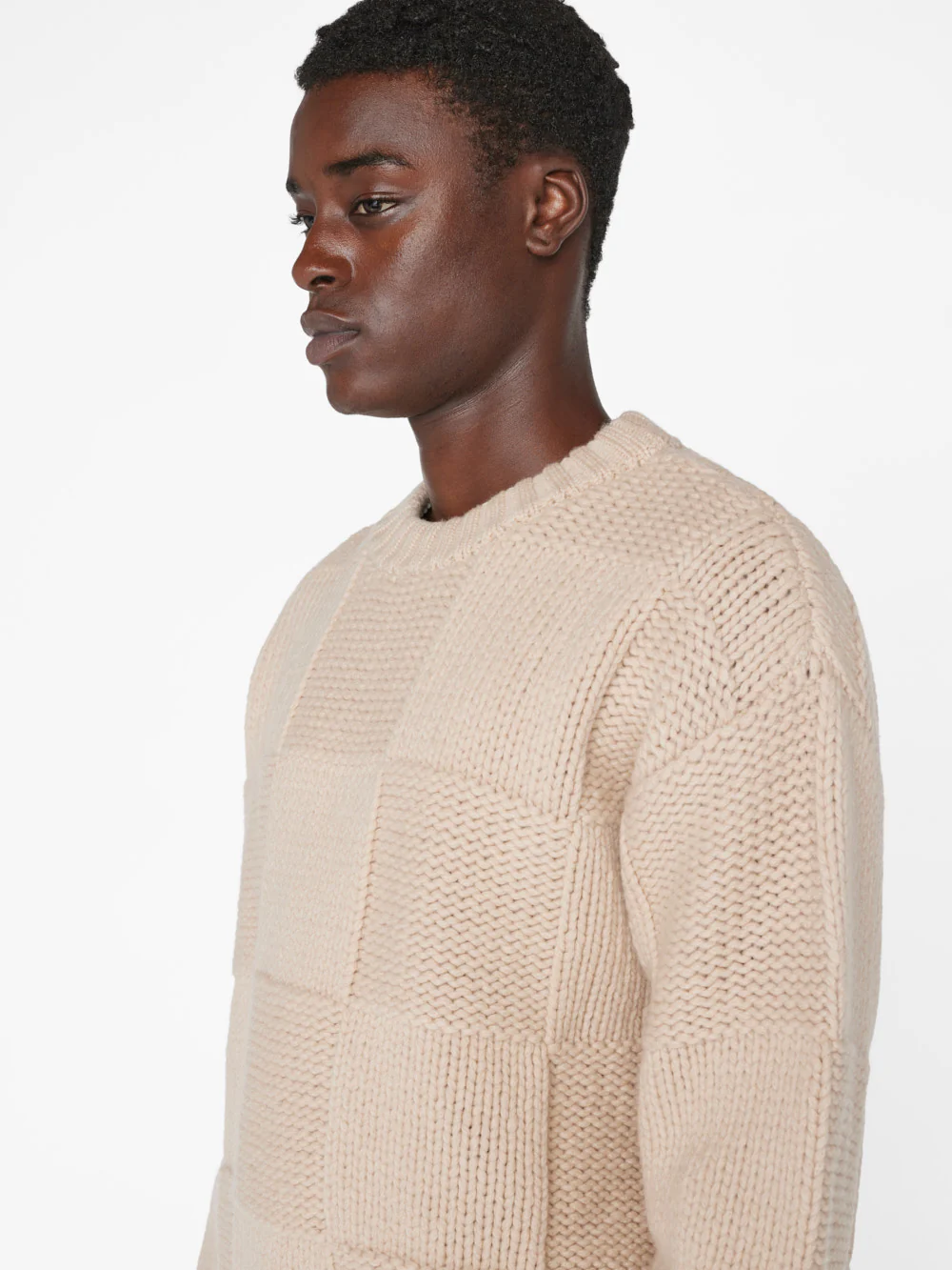 Grid Sweater -- Oatmeal