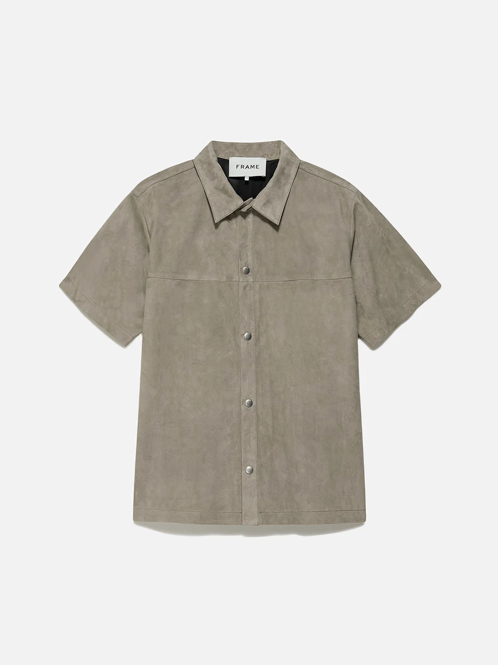 Short Sleeve Suede Shirt -- Sand Beige