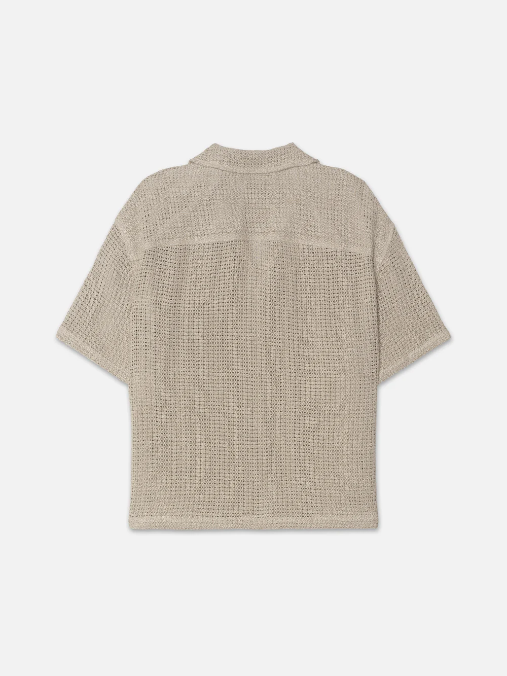 Open Weave Short Sleeve Shirt -- Smoke Beige