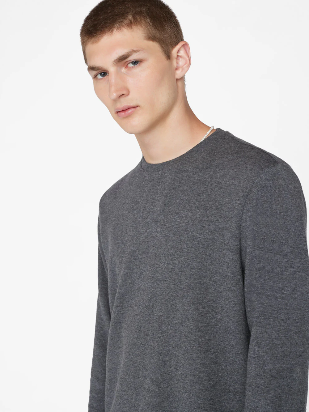 Duo Fold Long Sleeve Crew -- Heather Charcoal Grey
