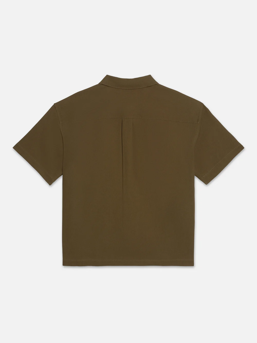 Waffle Textured Short Sleeve Shirt -- Dark Beige