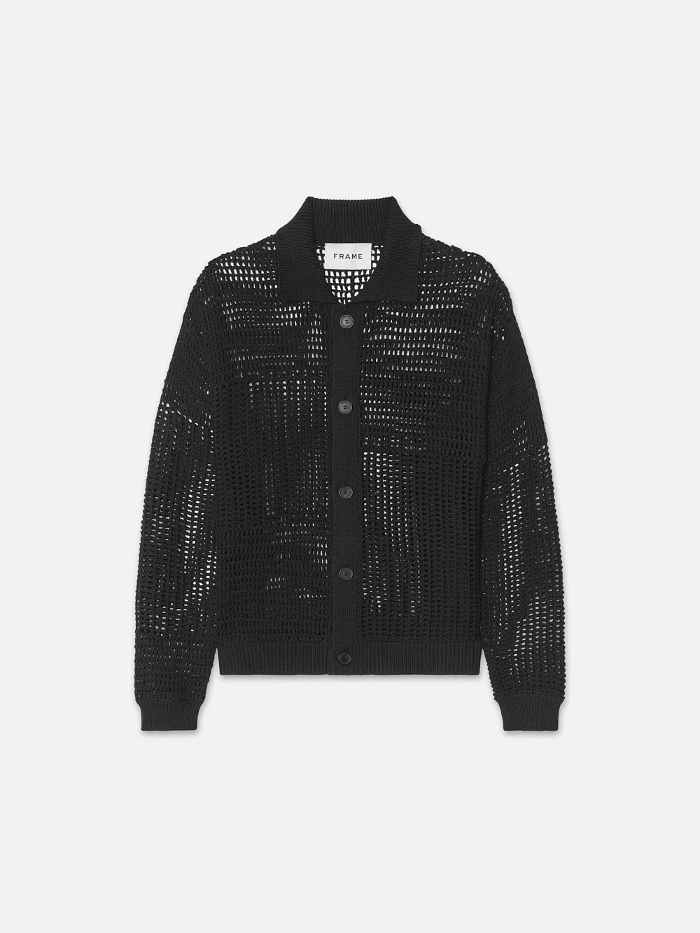 Tonal Crochet Sweater -- Black