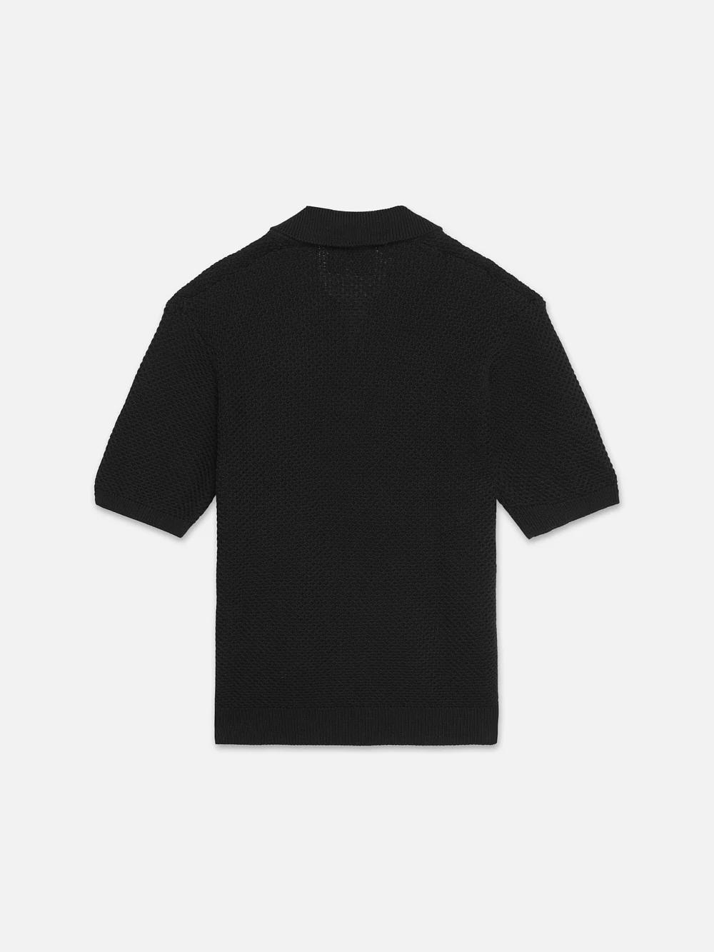 Open Weave Polo Sweater -- Noir