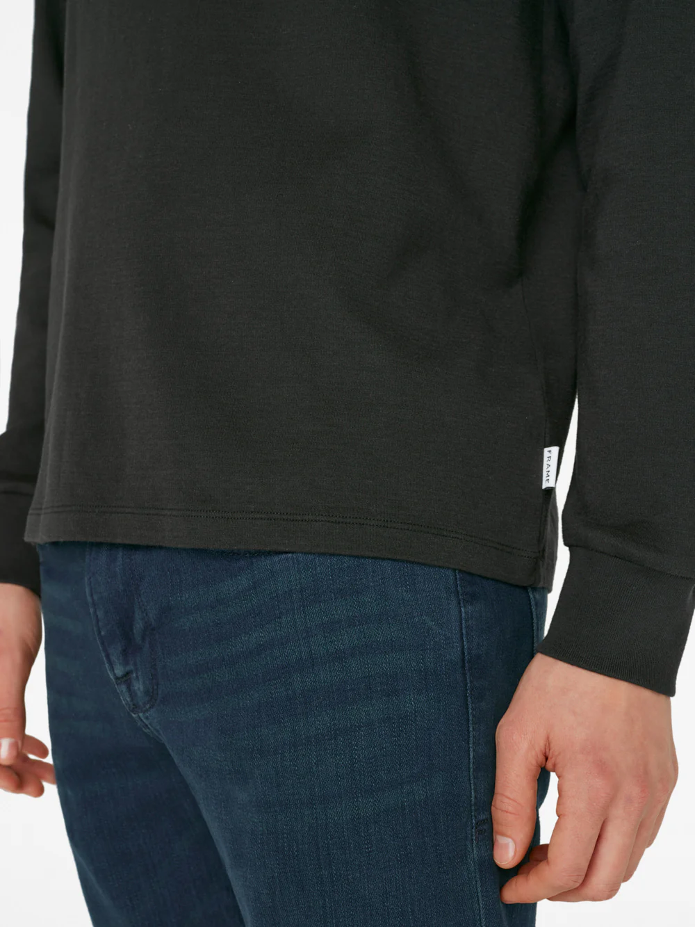 Duo Fold Long Sleeve Crew -- Noir