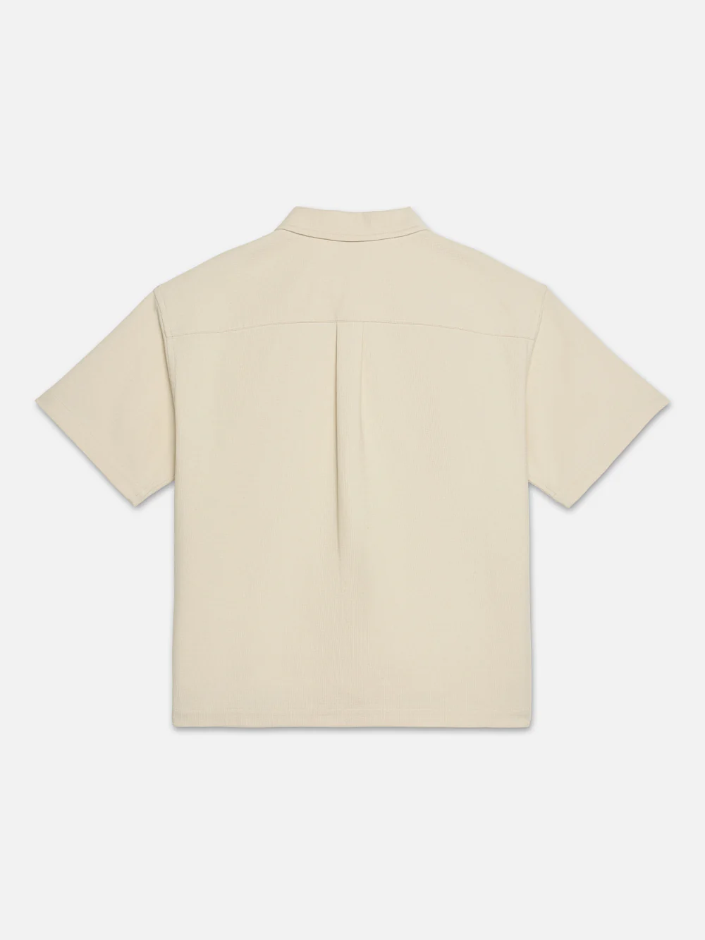 Waffle Textured Short Sleeve Shirt -- Beige