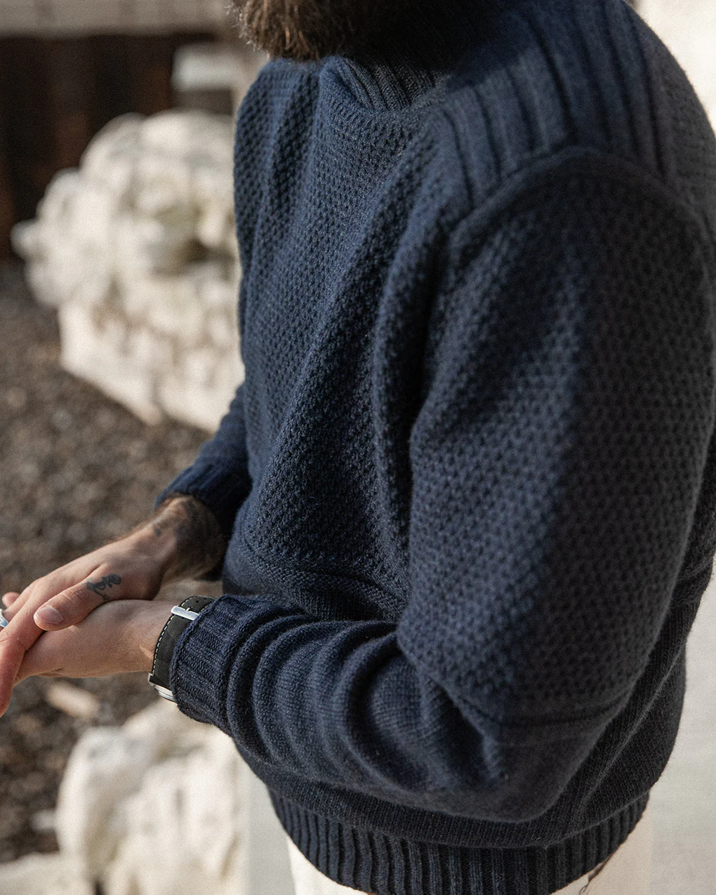 Birling Mock Neck Knit - Navy