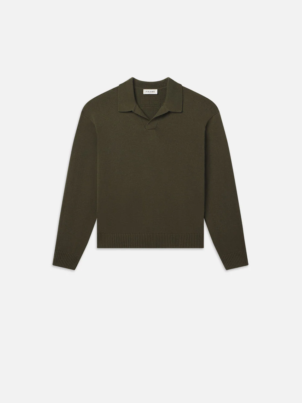 Silk Blend Polo Sweater -- Dark Olive