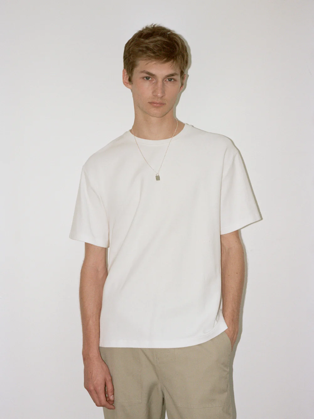 Jacquard Relaxed Tee -- Off White