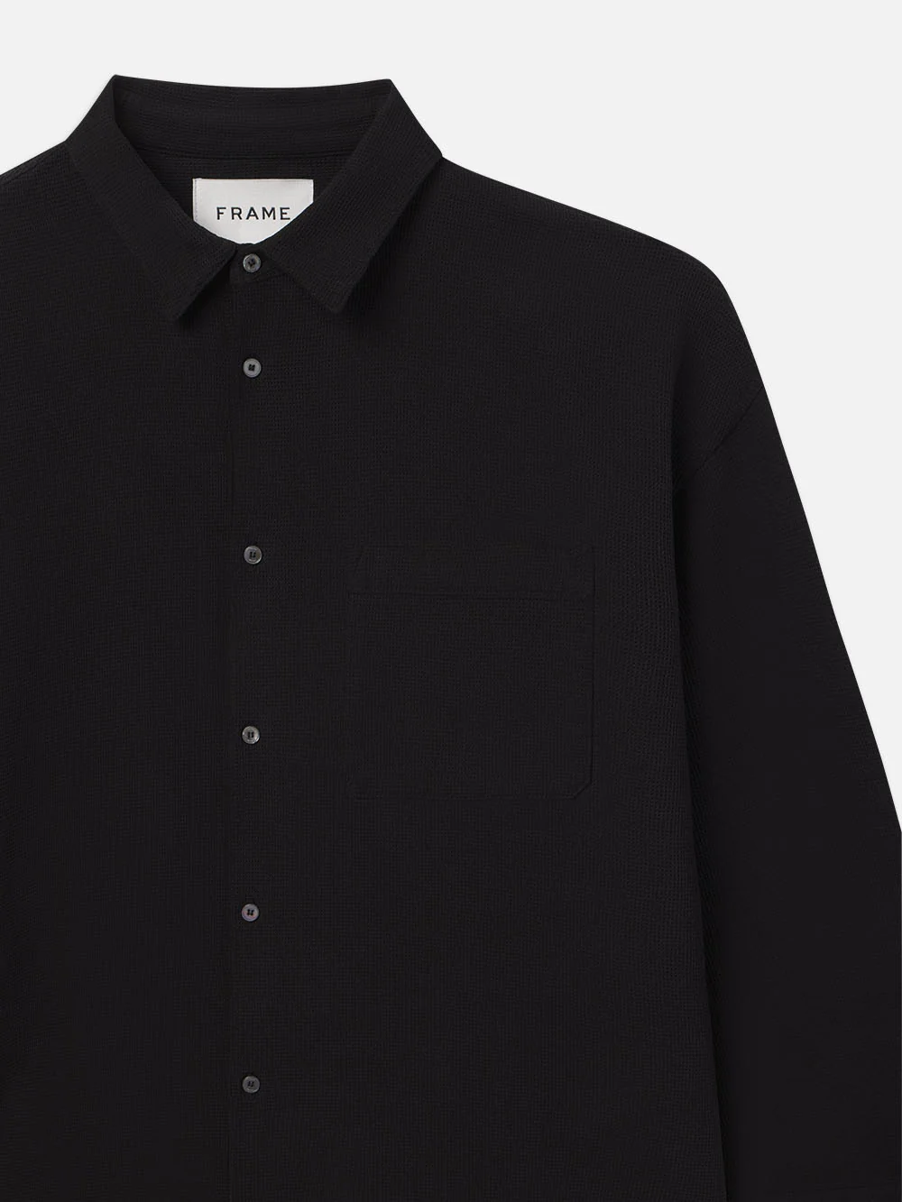 Waffle Textured Shirt -- Black