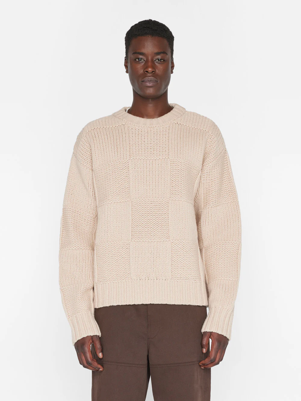 Grid Sweater -- Oatmeal