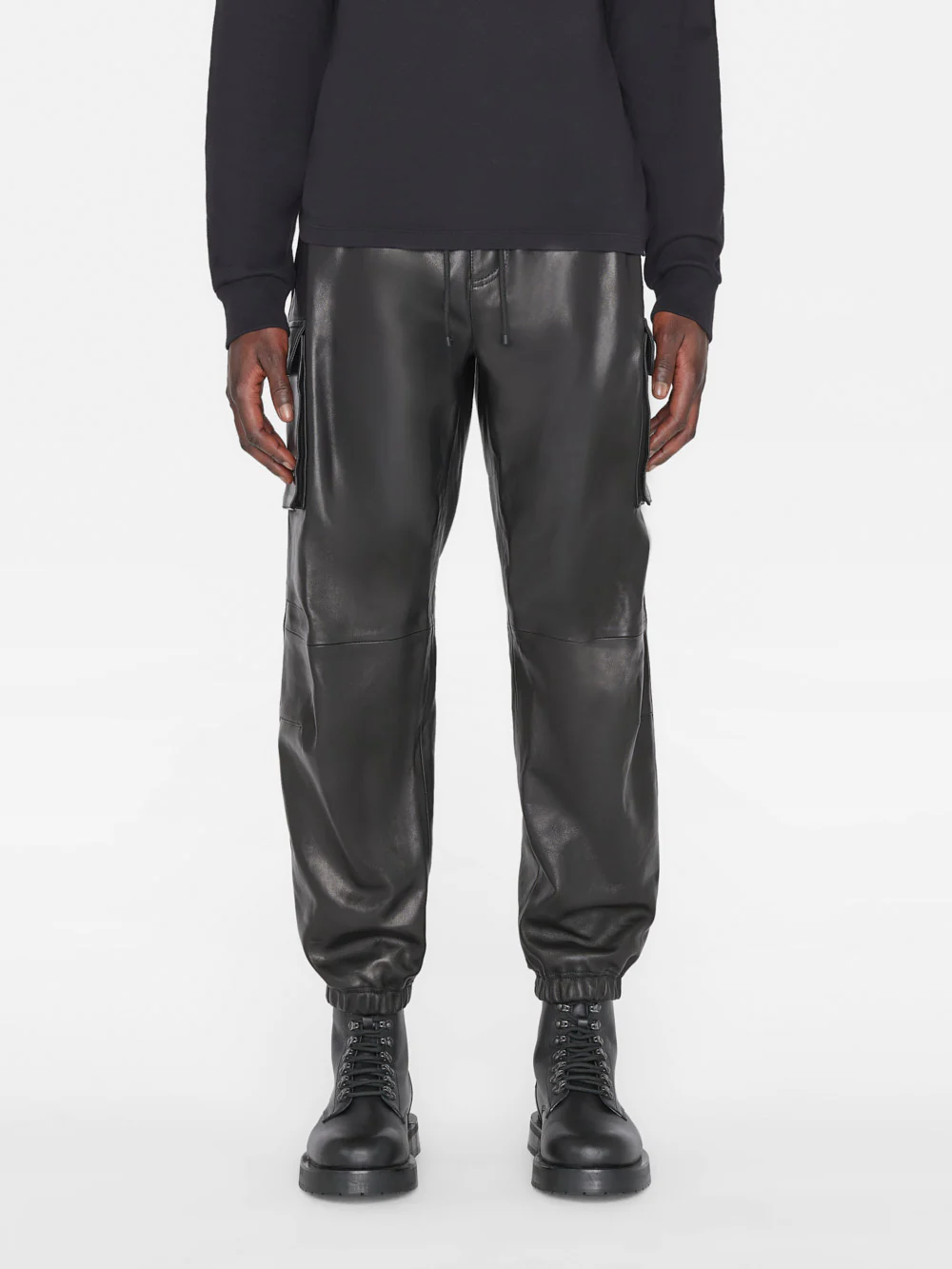 Cargo Leather Pant -- Noir