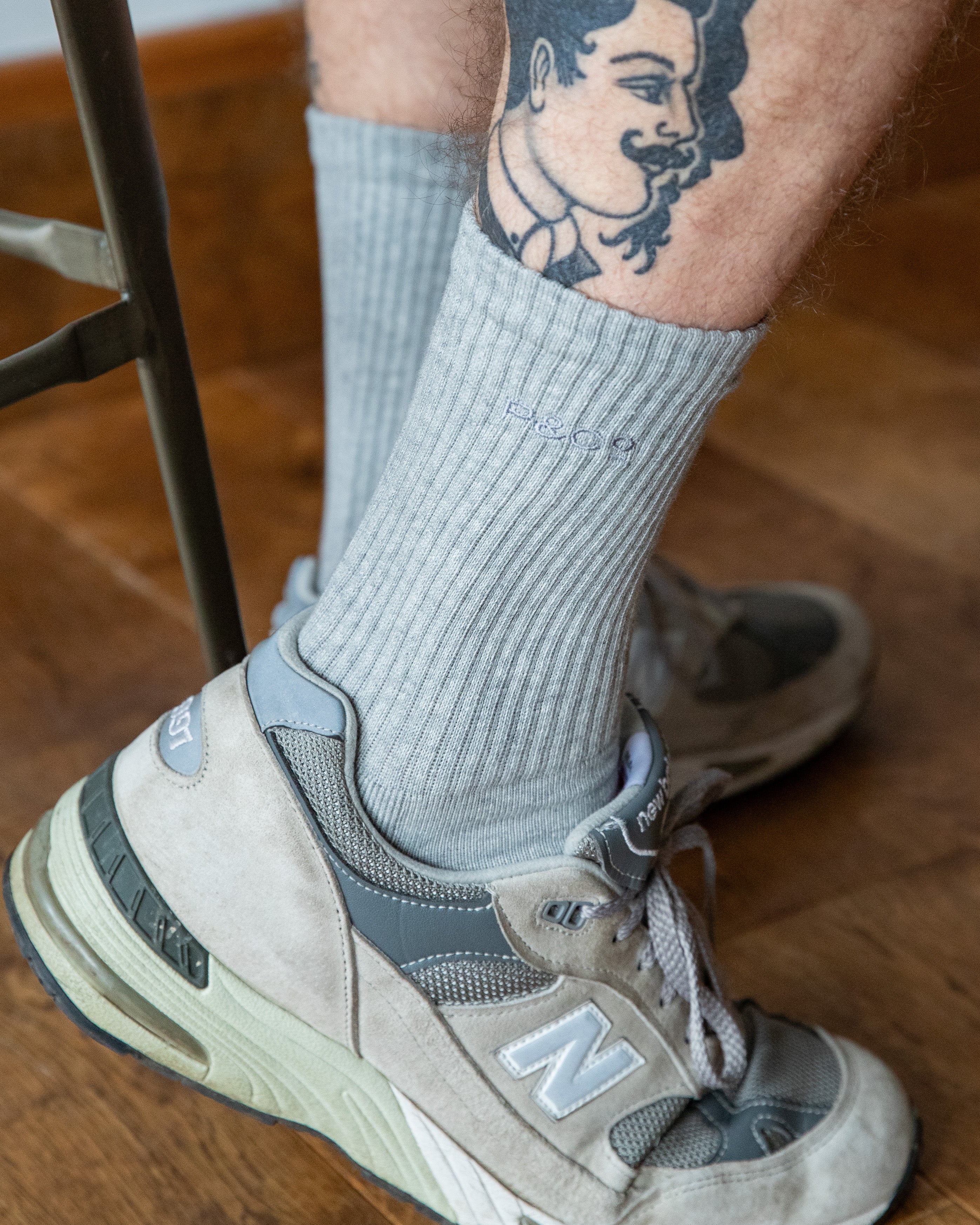 2-Pack Organic Crafted Cotton Sock - Grey