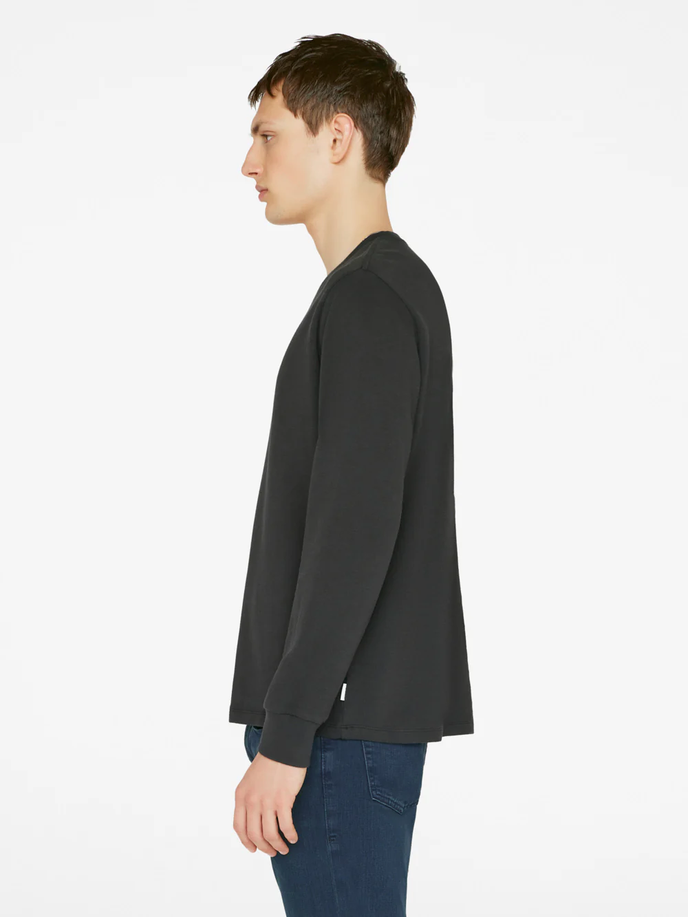 Duo Fold Long Sleeve Crew -- Noir
