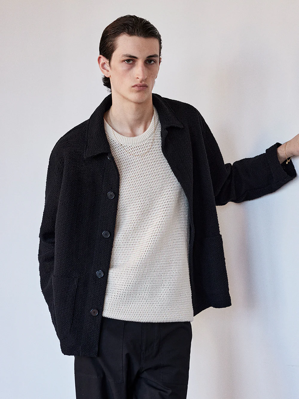 Crochet Jacket -- Ash Black